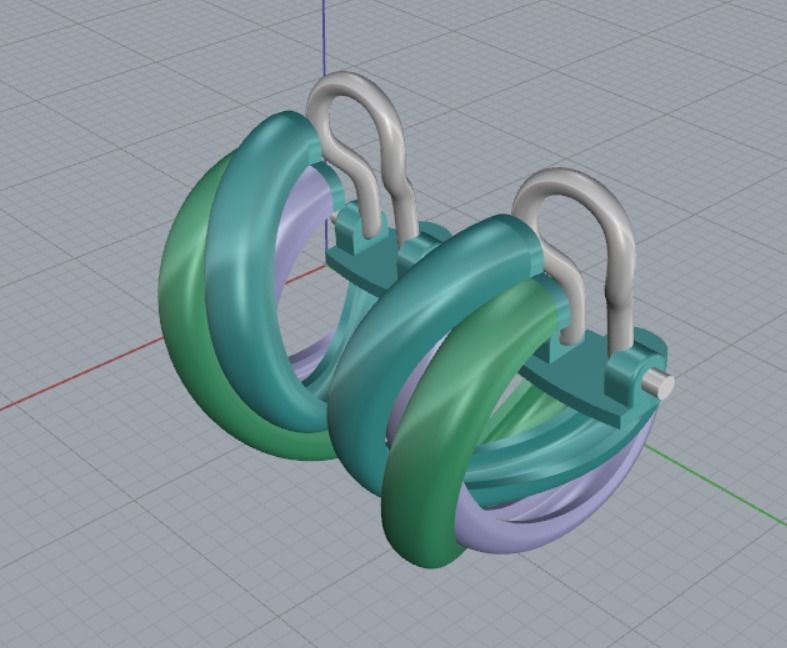 Earrings in different colors 3D print model_8