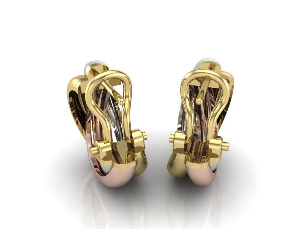 Earrings in different colors 3D print model_3