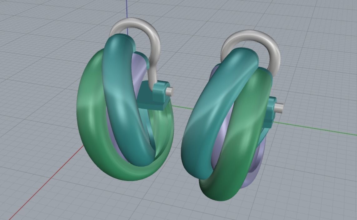 Earrings in different colors 3D print model_10