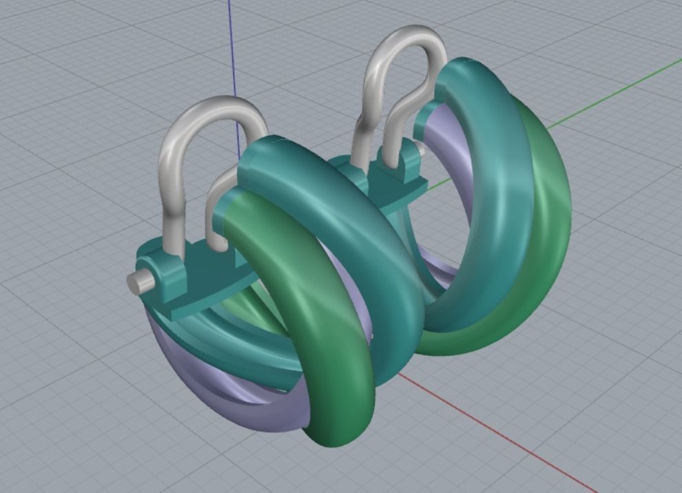 Earrings in different colors 3D print model_11