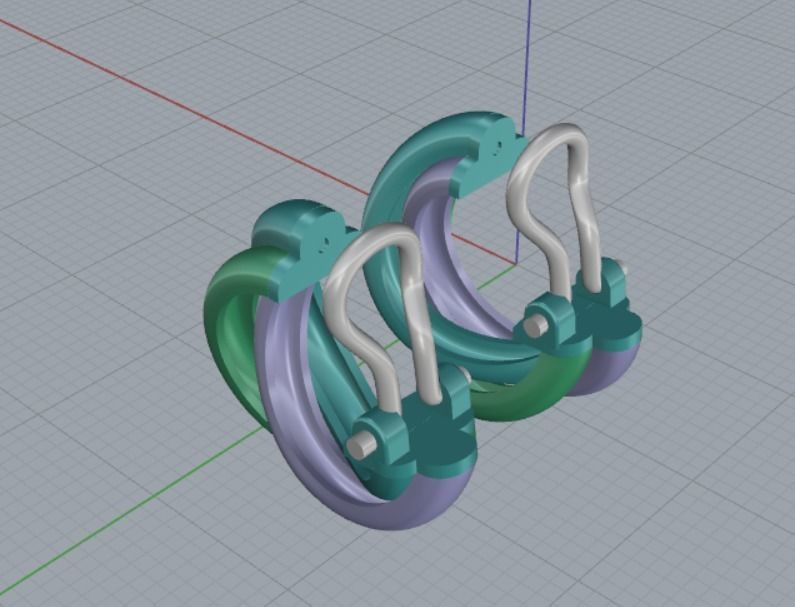 Earrings in different colors 3D print model_9