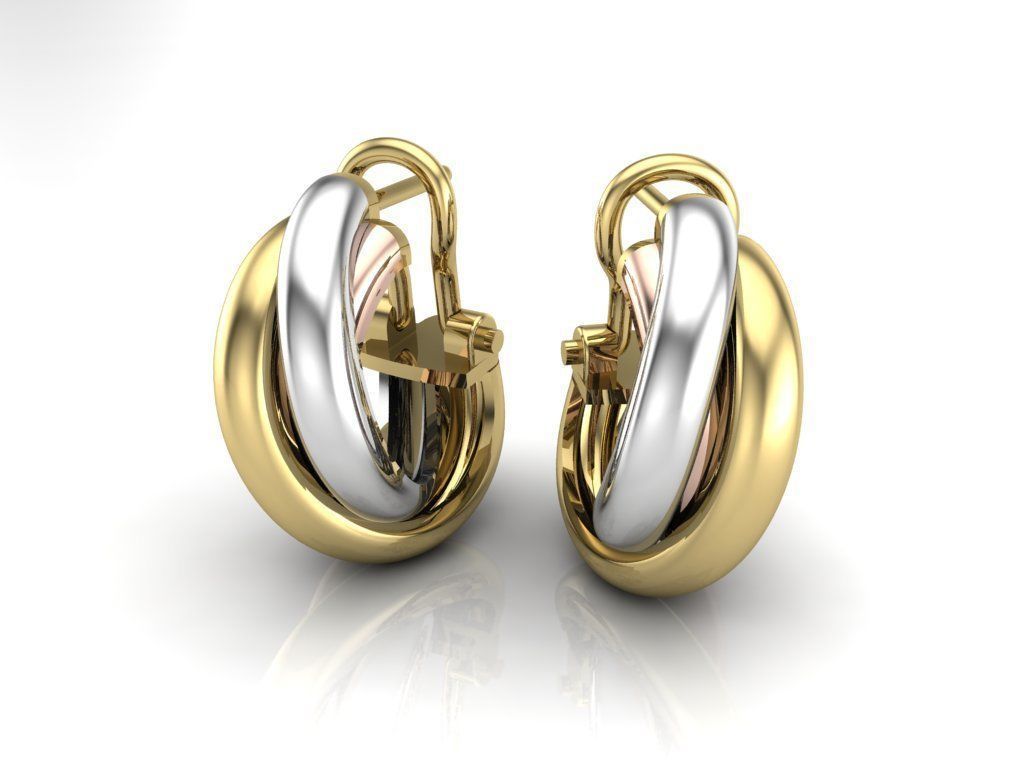 Earrings in different colors 3D print model_1