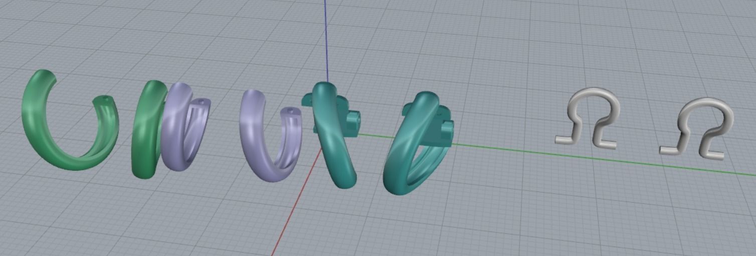 Earrings in different colors 3D print model_12
