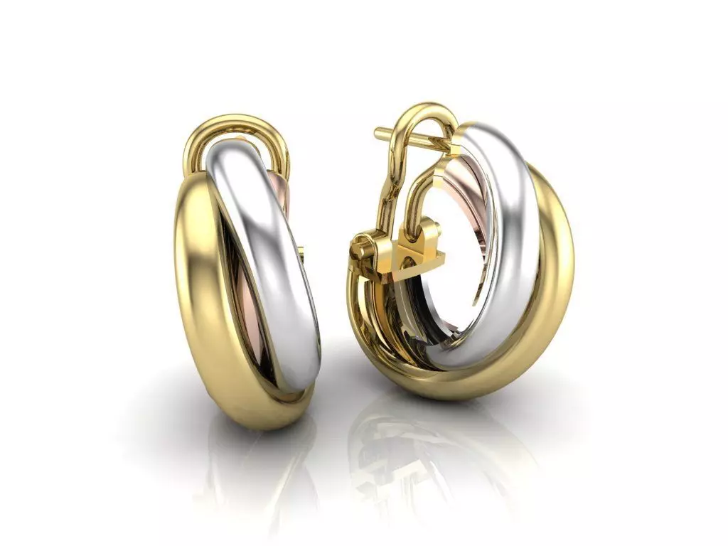 Earrings in different colors 3D print model_0