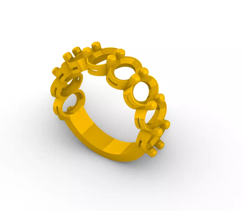 Oval Stone Hoop Argolla De Piedra Oval SM 3D print model