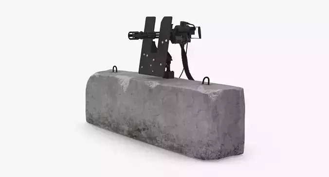 Minigun M134 Dirt Mounted Low-poly 3D model