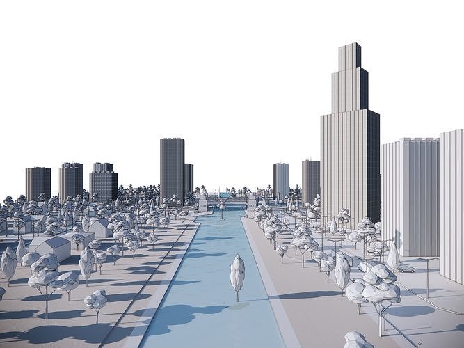 Simple Poly Urban Downtown - Low Poly Assets Low-poly 3D model 5