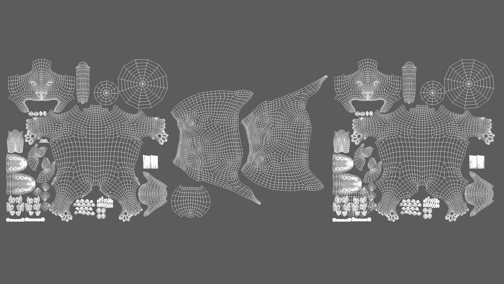 Lion Couple Low-poly 3D model_8