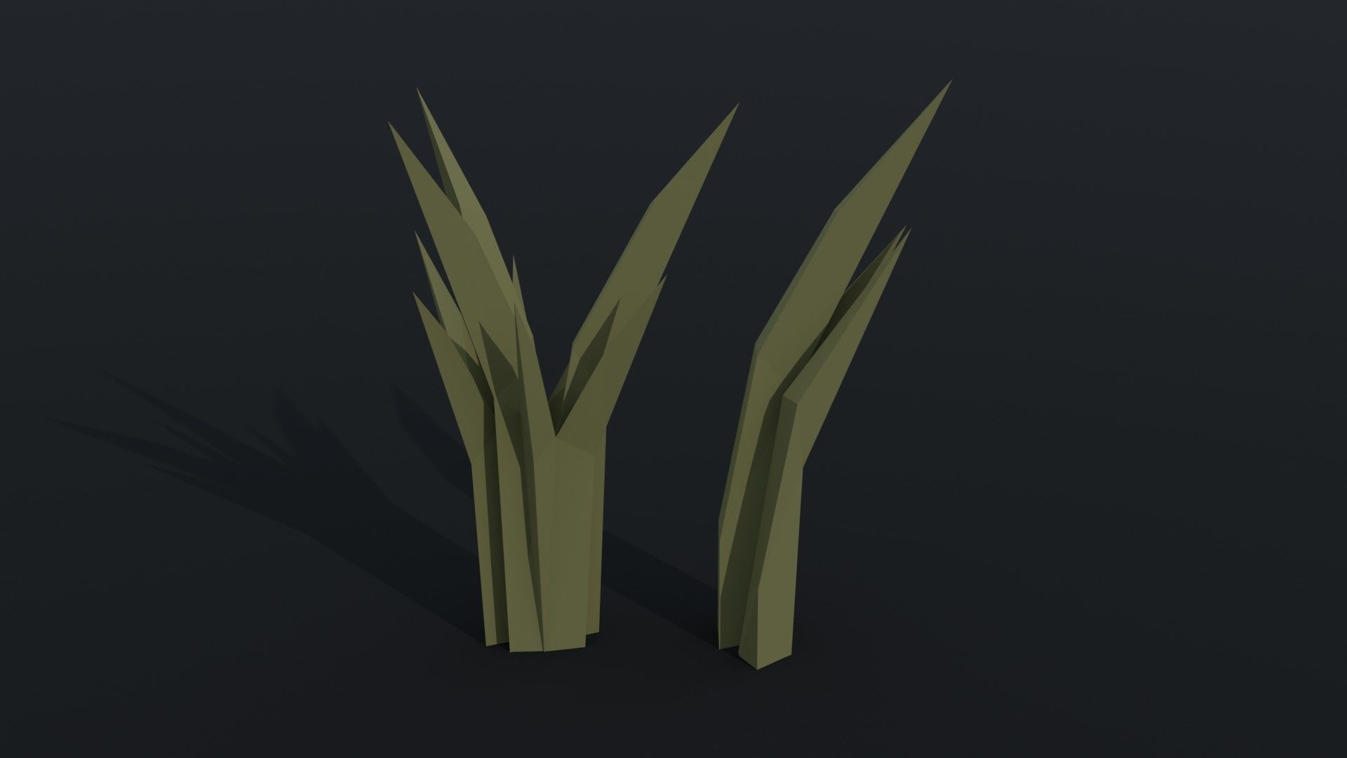 Cartoon savanna trees Polygonal Style Low-poly 3D model_4
