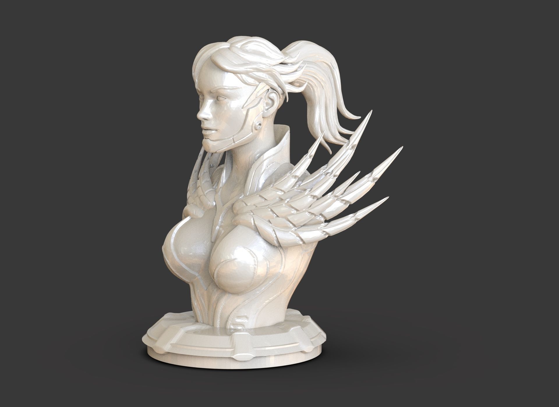 Fiction Woman Bust 3D print model_5