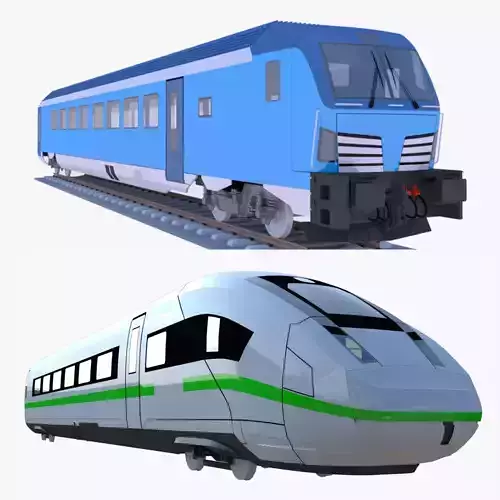 Siemens Vectrain and DB ICE coaches 3D Model Collection