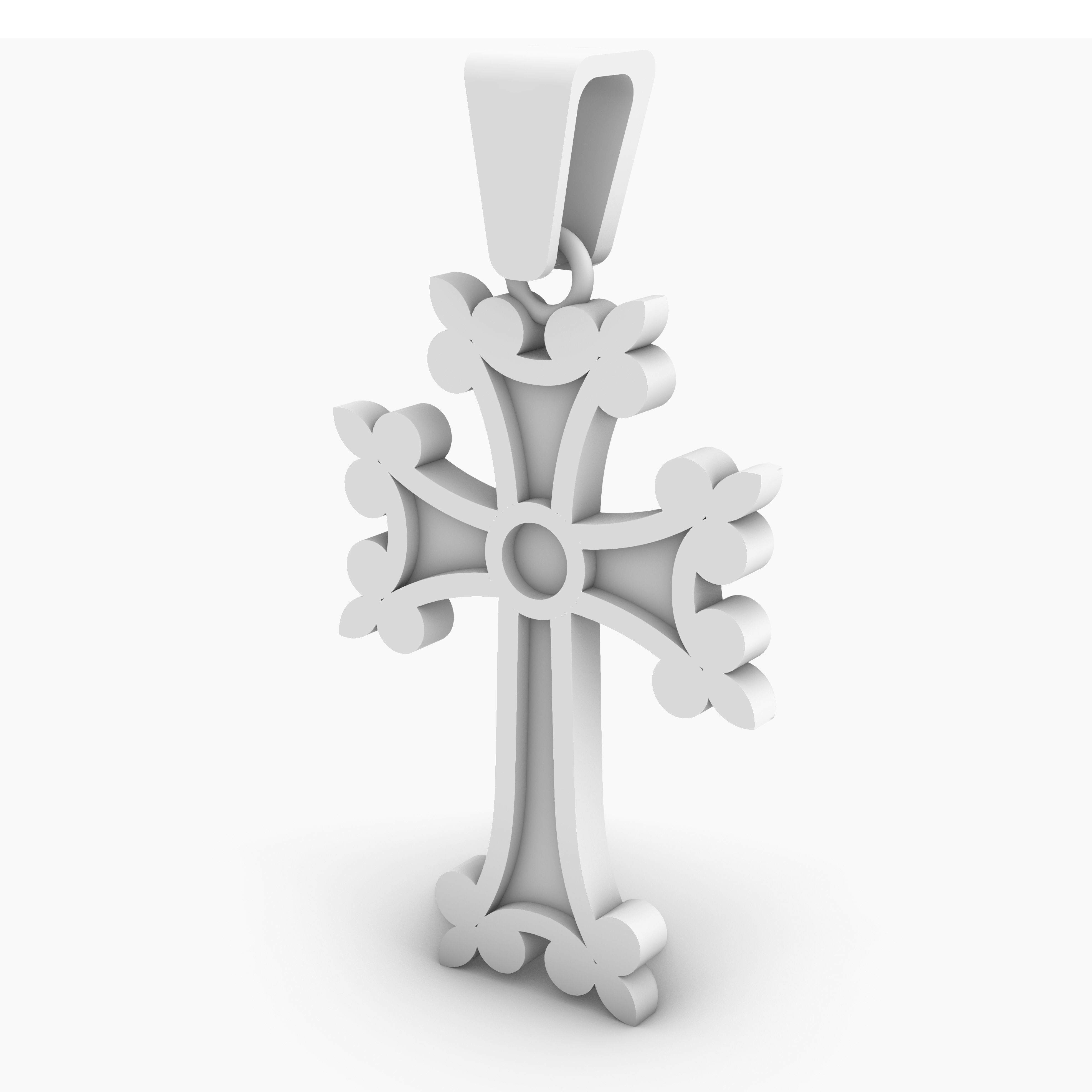 Armenian cross pendant 3D print model_8