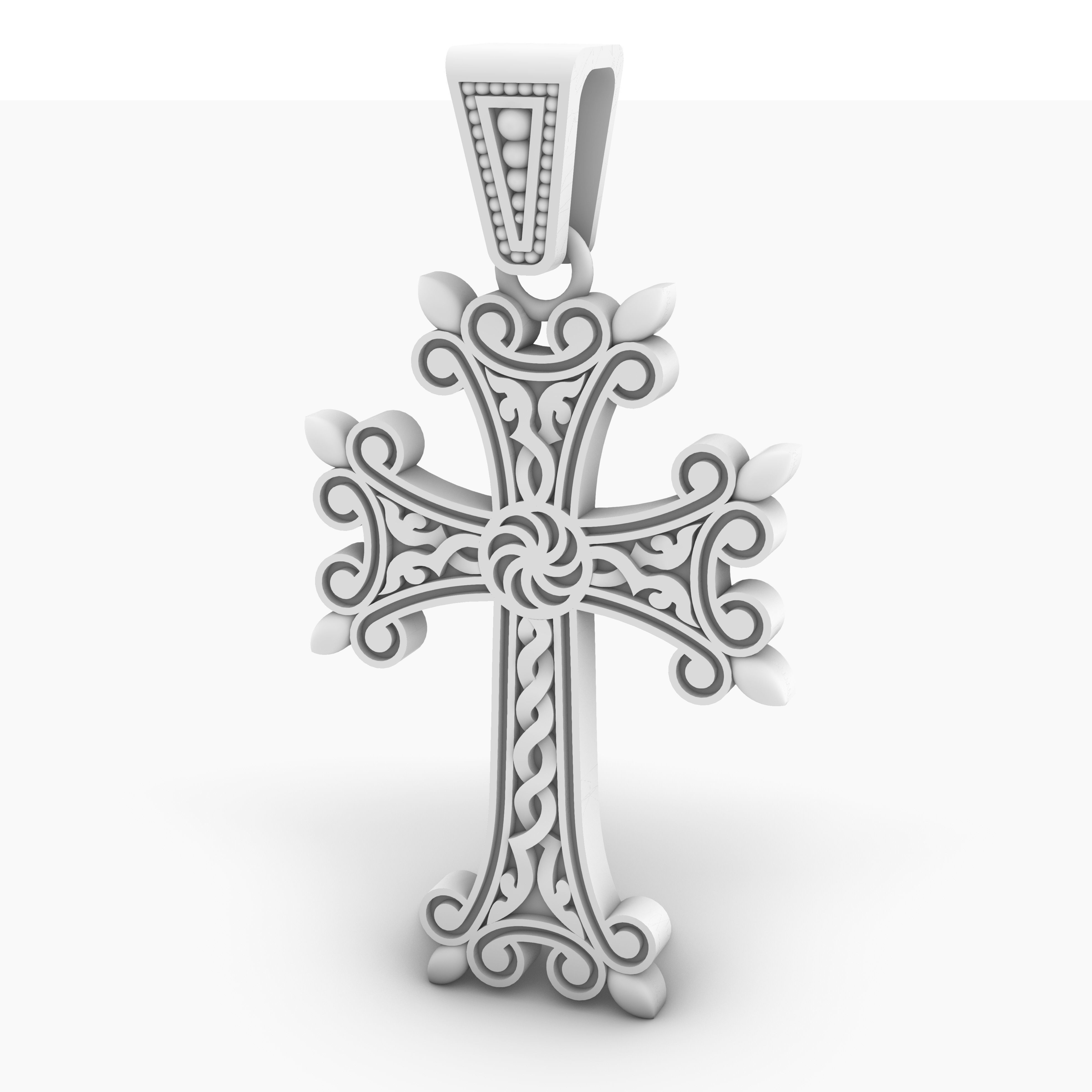 Armenian cross pendant 3D print model_7
