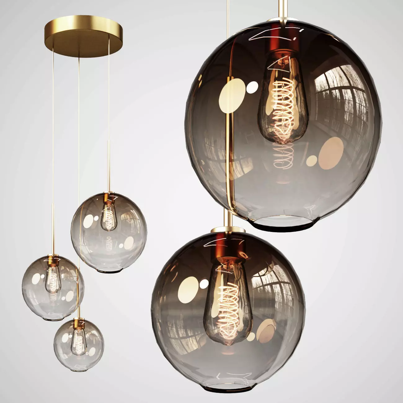 Ceiling round modern chandelier of the Middle Age MD2723 3D model_0