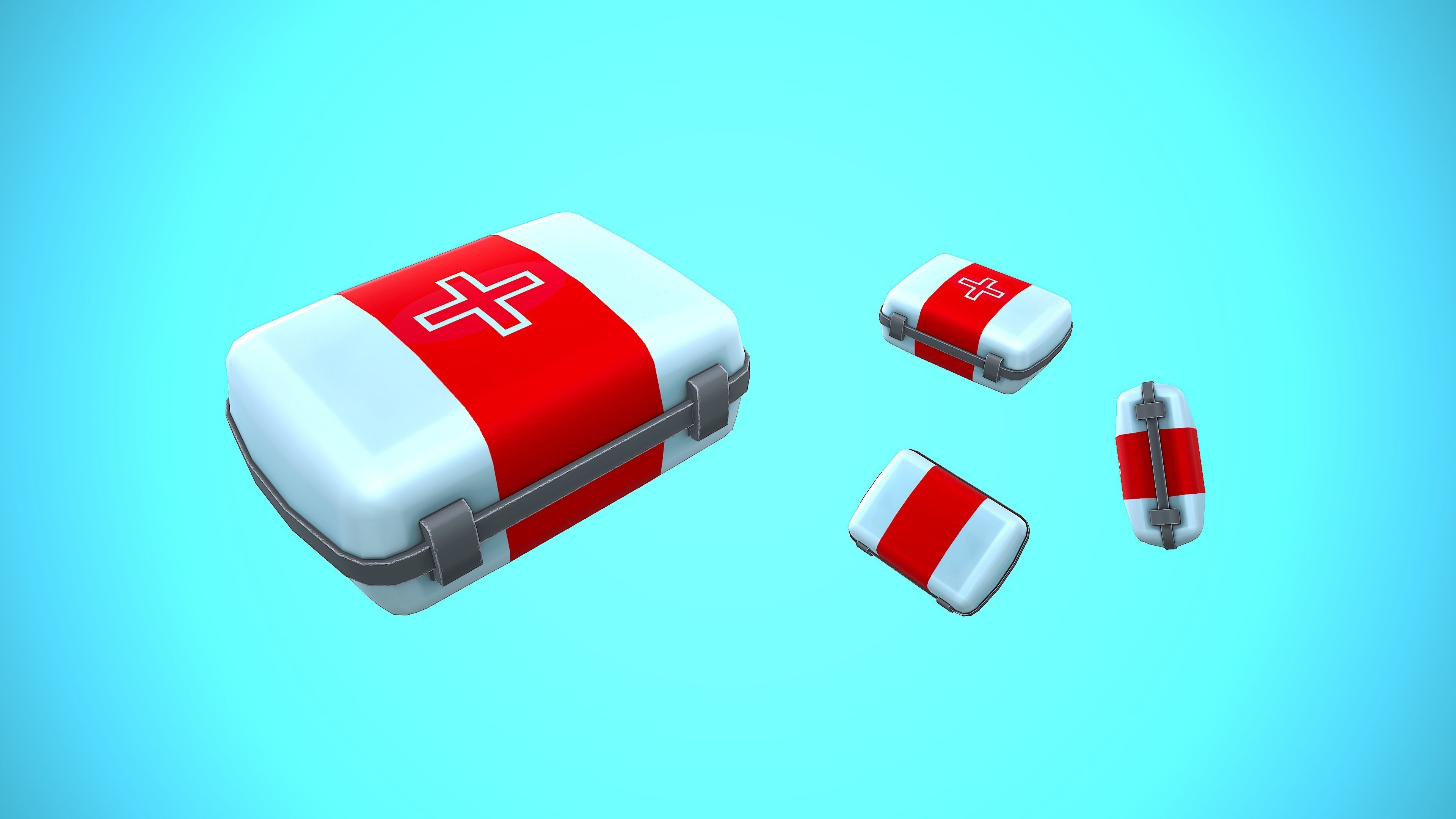 MEDKIT MEDICAL KIT CARTOON STYLIZED Low-poly 3D model_3