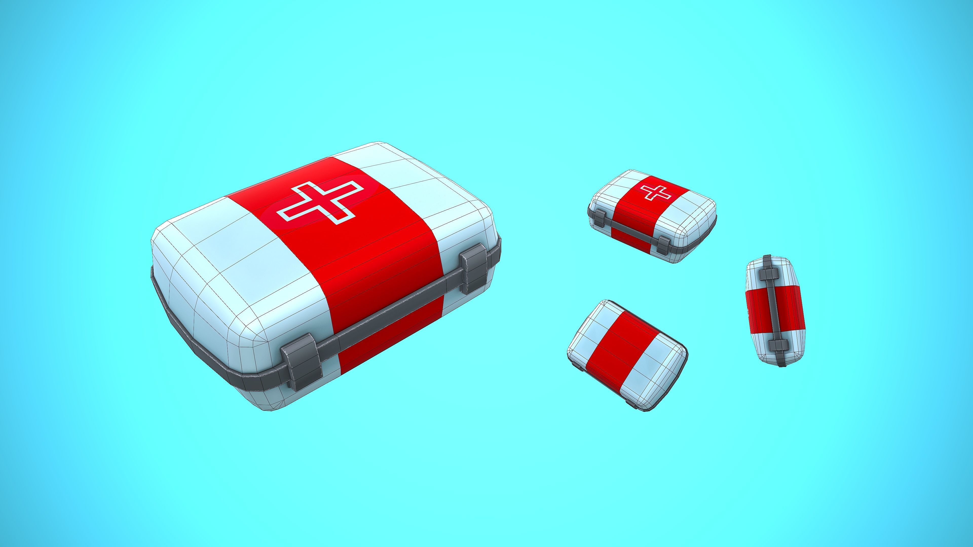 MEDKIT MEDICAL KIT CARTOON STYLIZED Low-poly 3D model_4