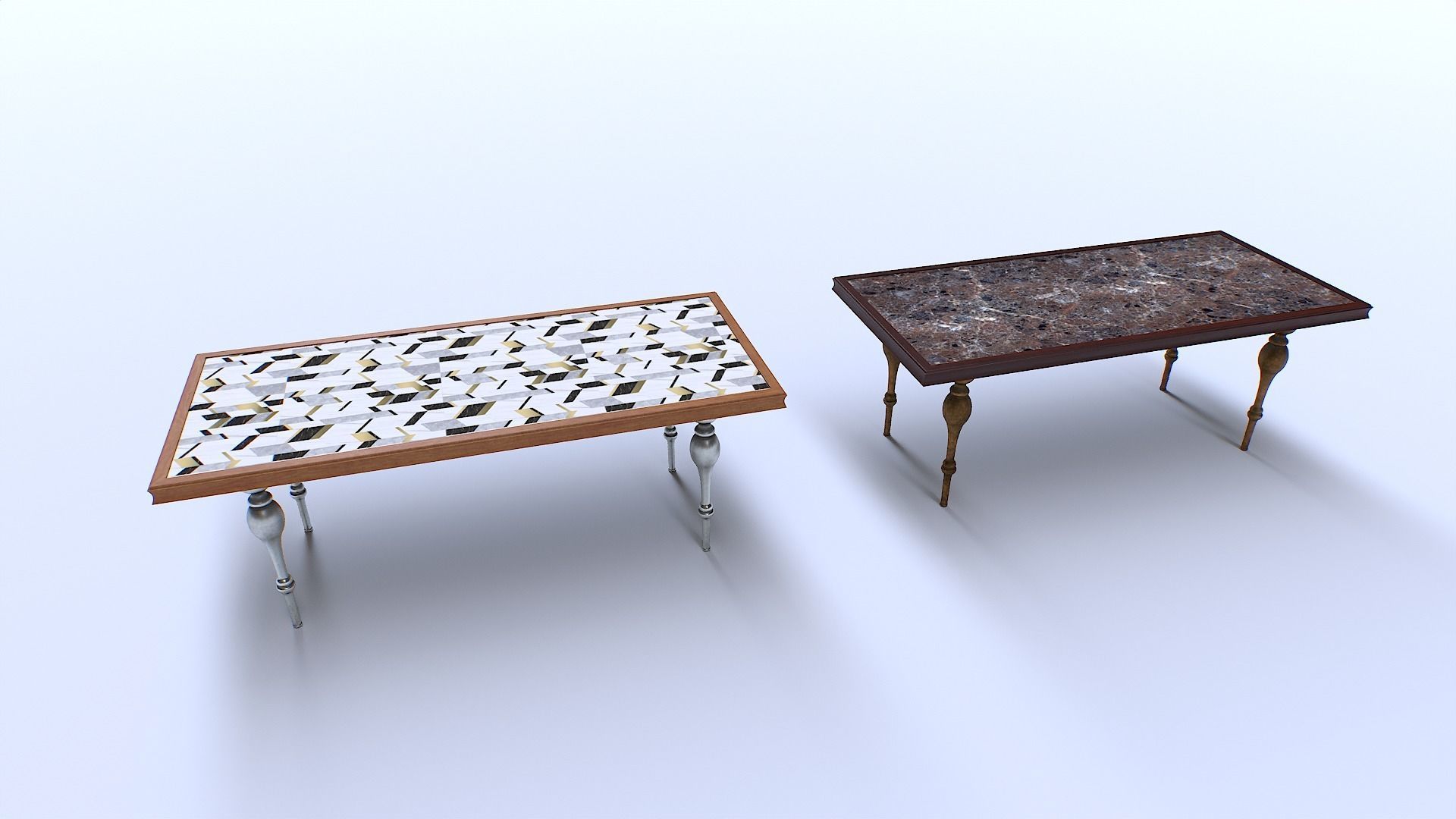 Classic Table 1 Low-poly 3D model_3