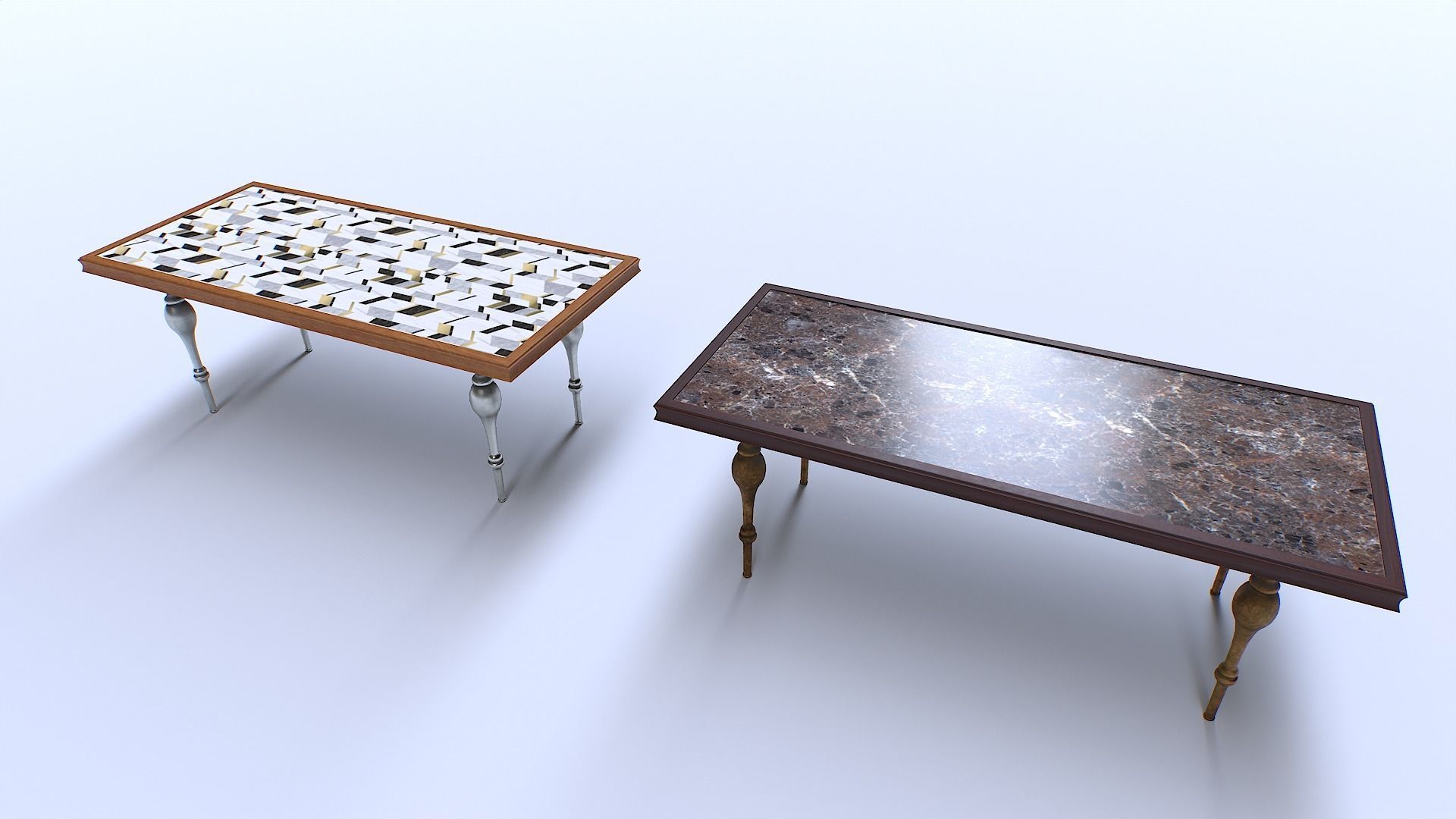 Classic Table 1 Low-poly 3D model_5