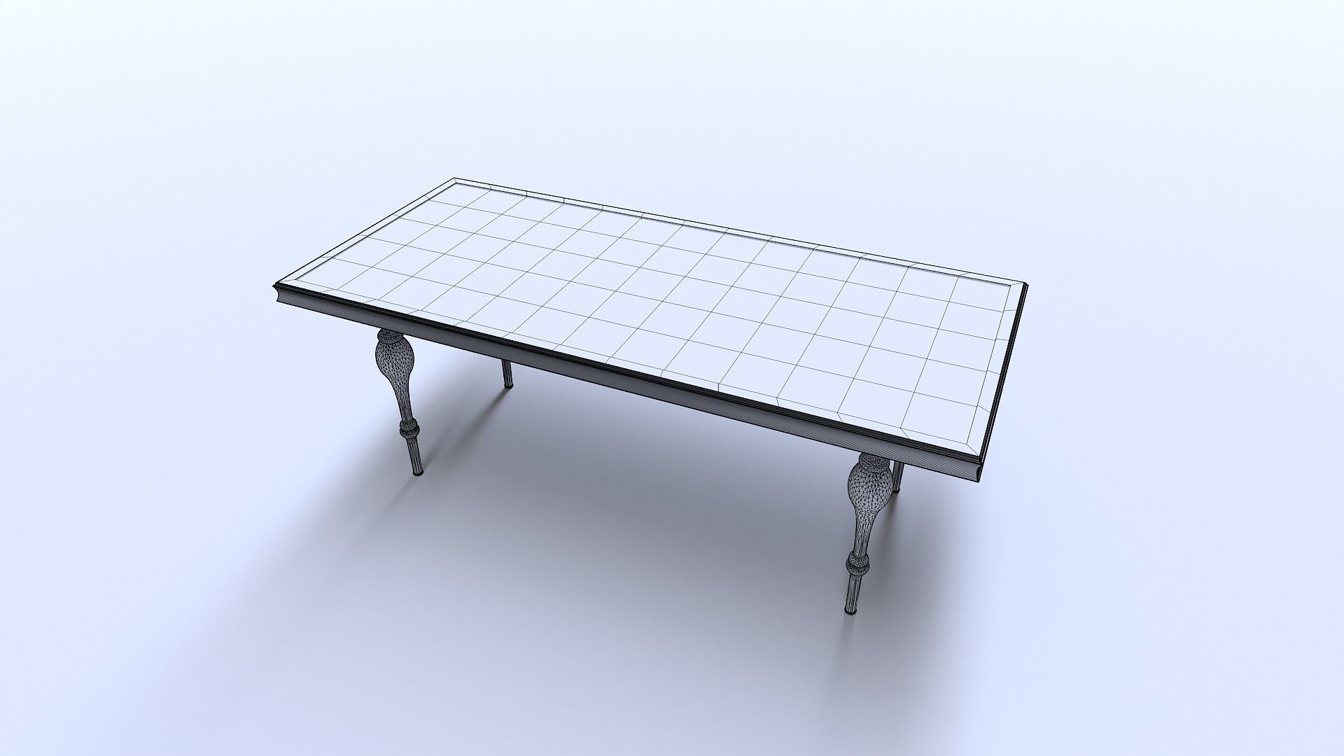Classic Table 1 Low-poly 3D model_6