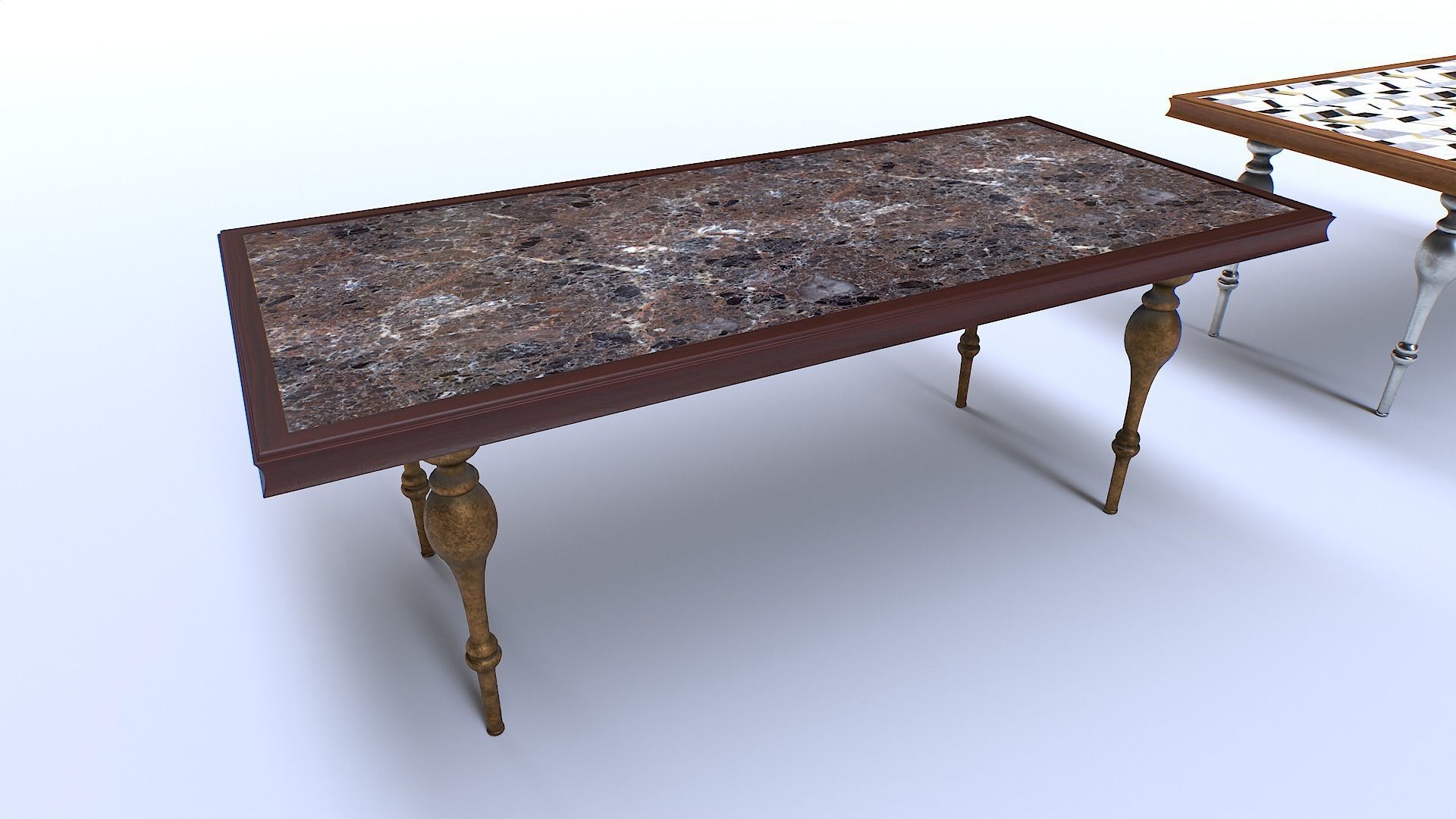 Classic Table 1 Low-poly 3D model_1