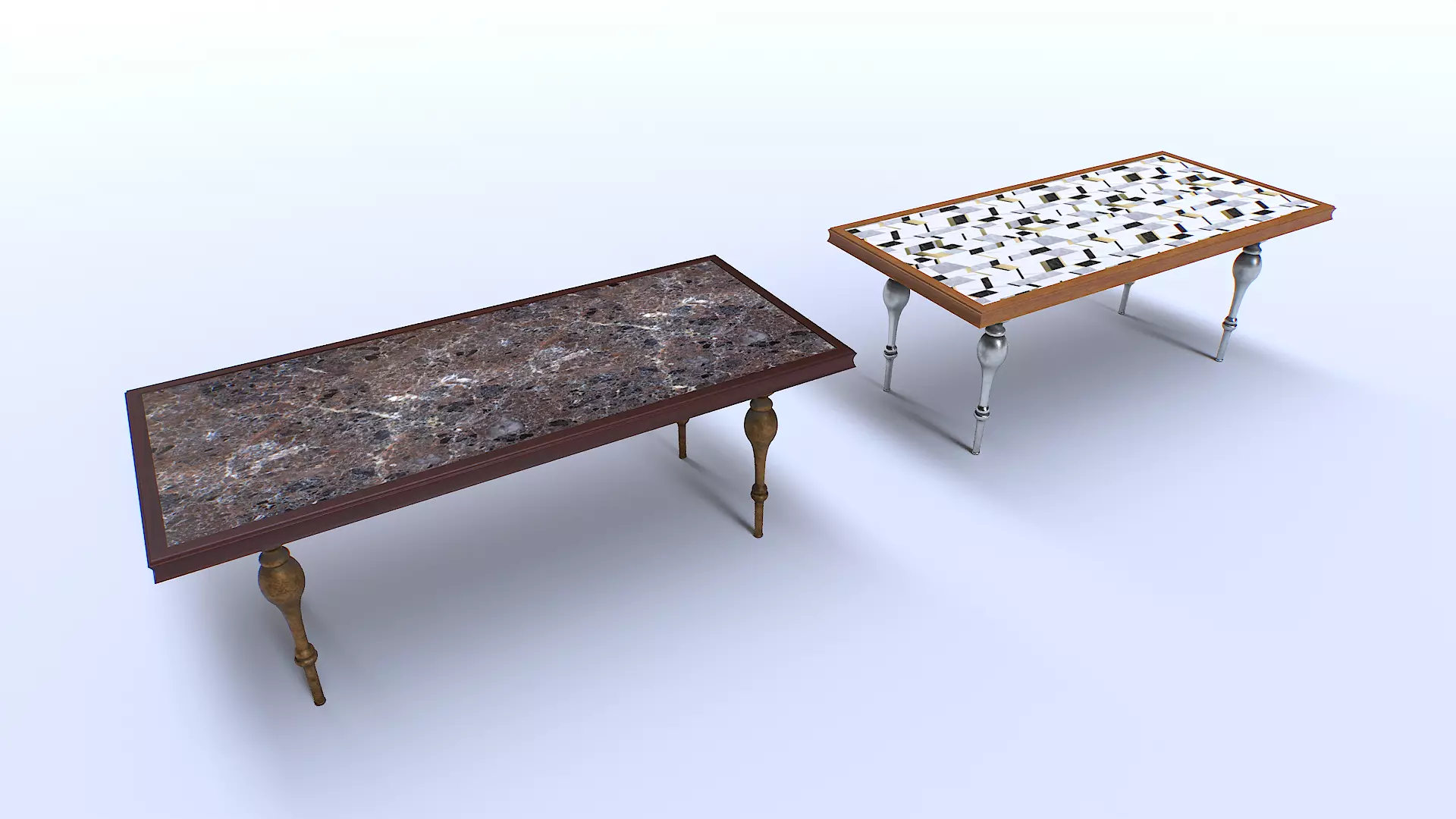 Classic Table 1 Low-poly 3D model_0