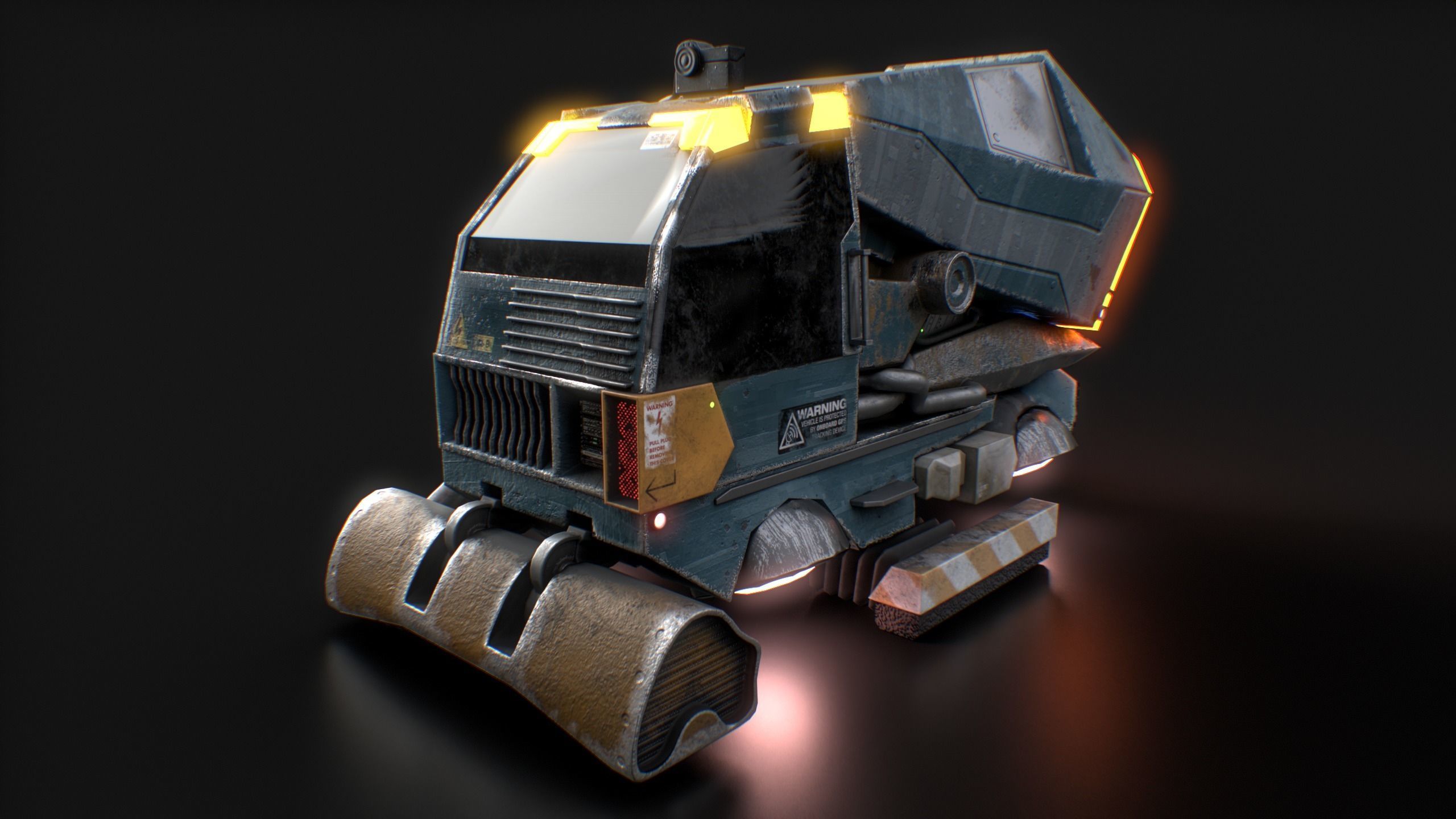 Sci Fi Dron Clean Low-poly 3D model_3