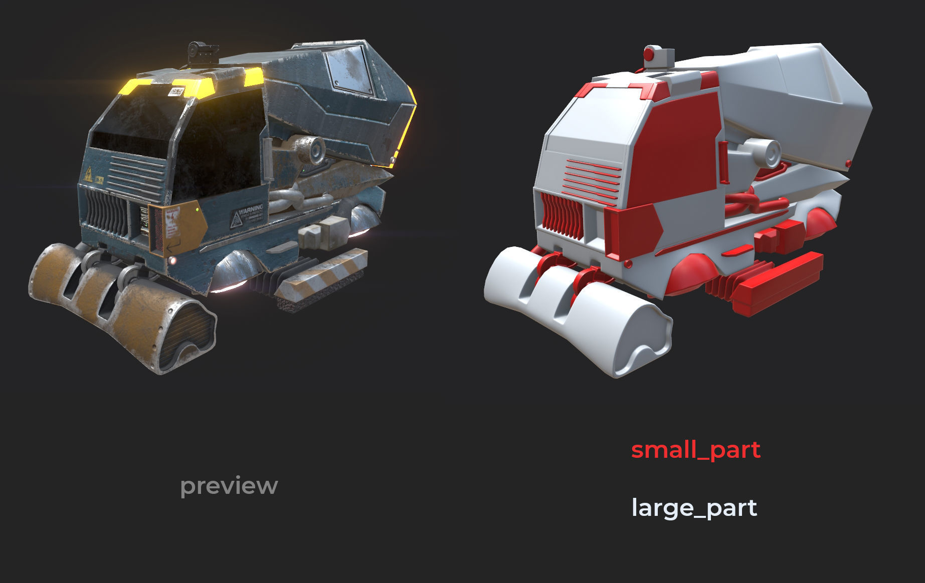 Sci Fi Dron Clean Low-poly 3D model_6