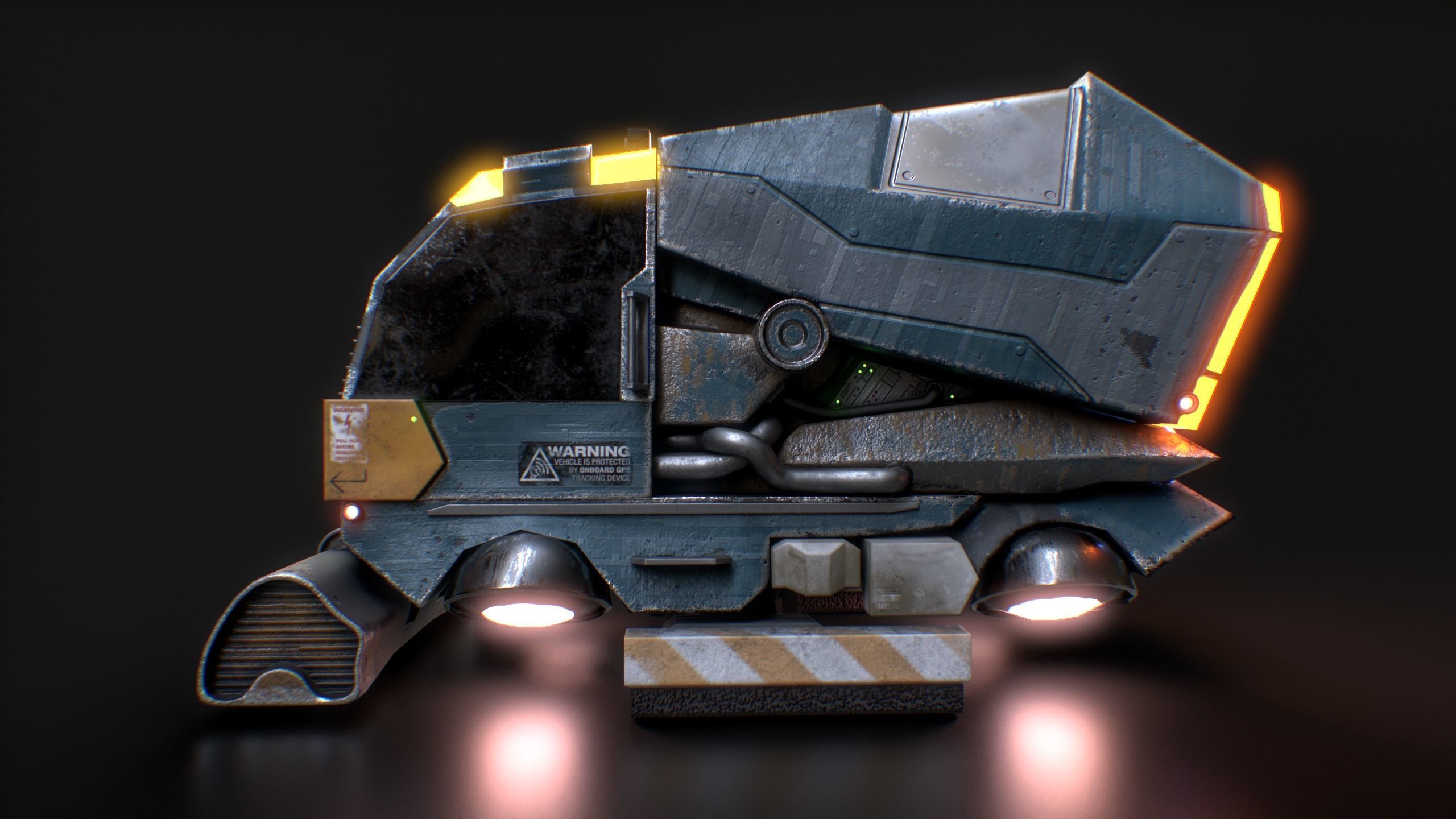 Sci Fi Dron Clean Low-poly 3D model_5