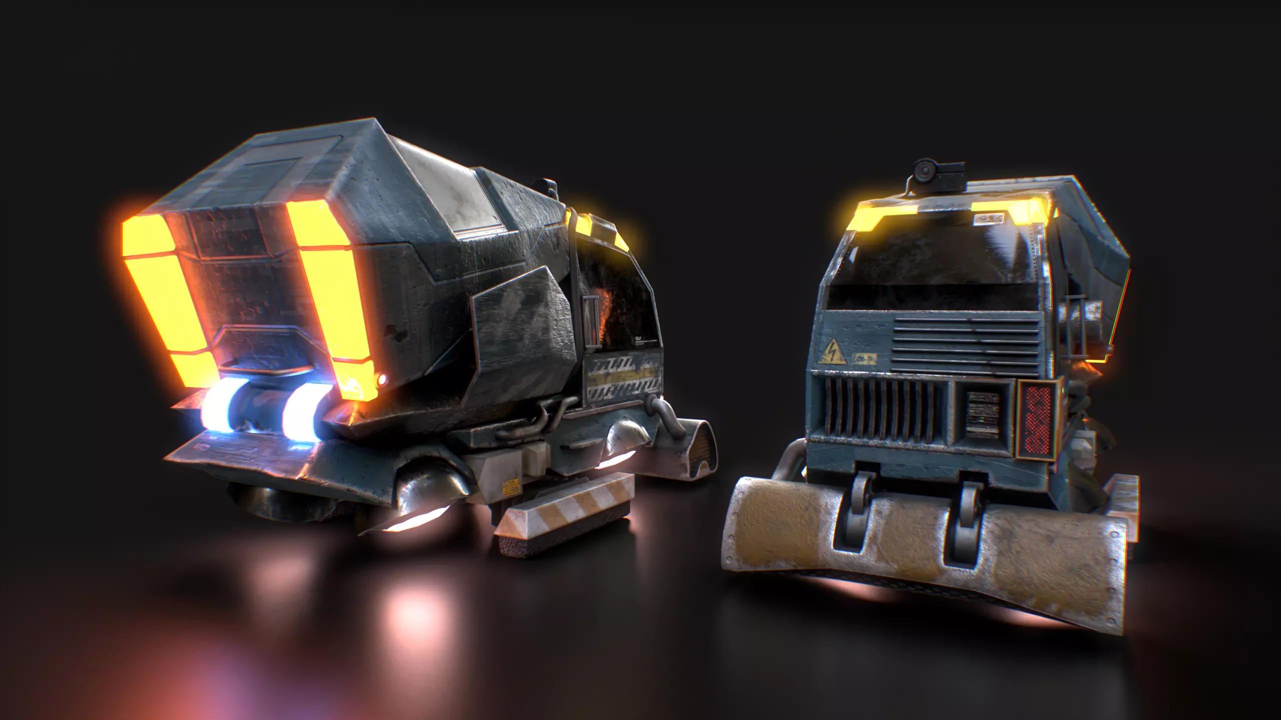 Sci Fi Dron Clean Low-poly 3D model_0