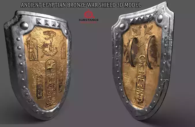 ANCIENT EGYPTIAN WAR SHIELD 3D MODEL