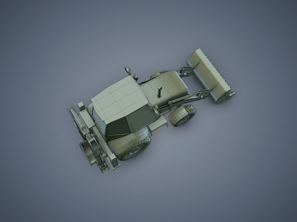 JCB Backhoe loader Rigged Low-poly 3D model_15