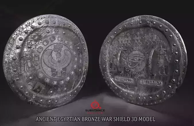 ANCIENT EGYPTIAN WAR SHIELD 3D MODEL