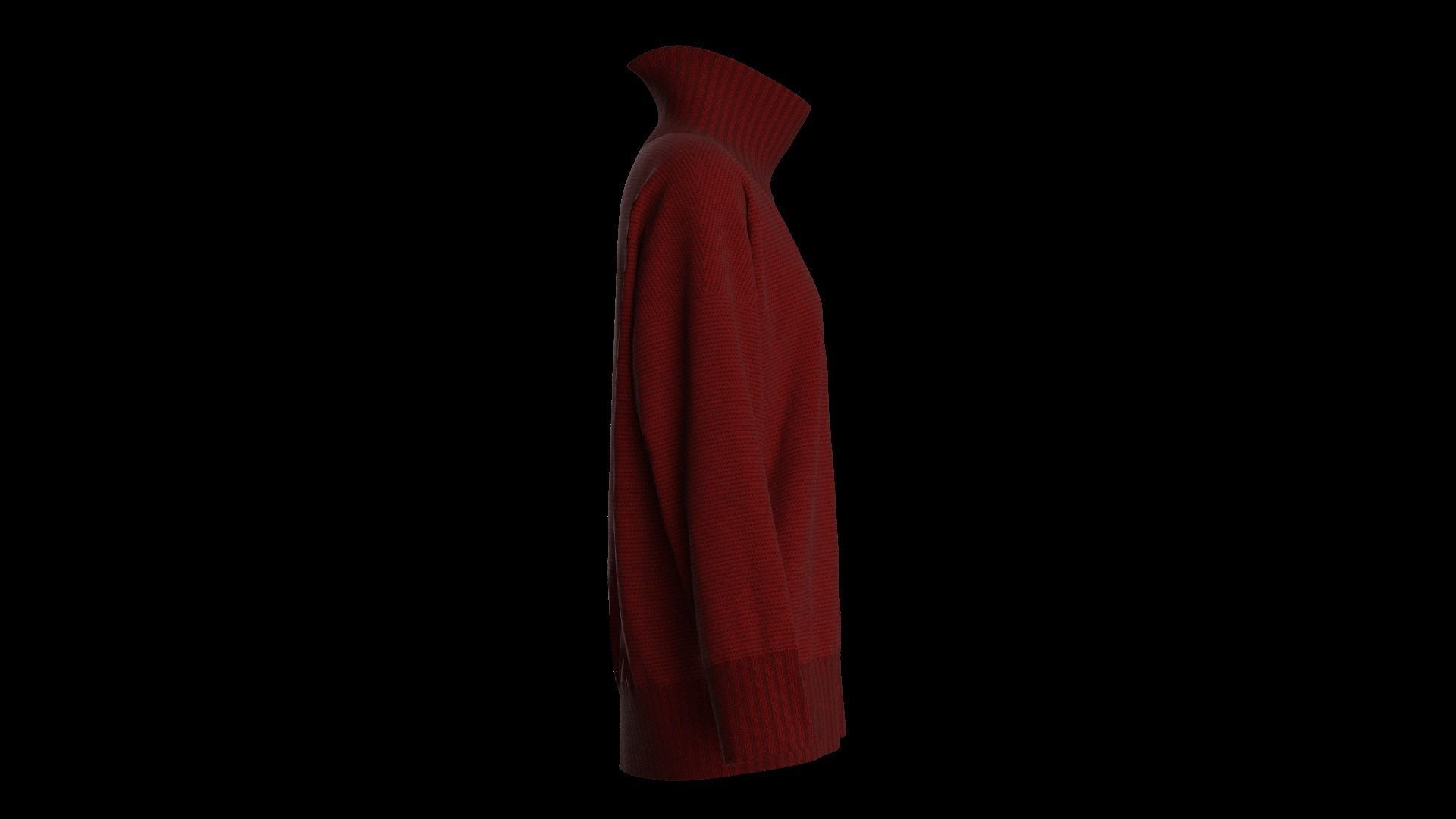 Female knit long sleeve 3D model_4