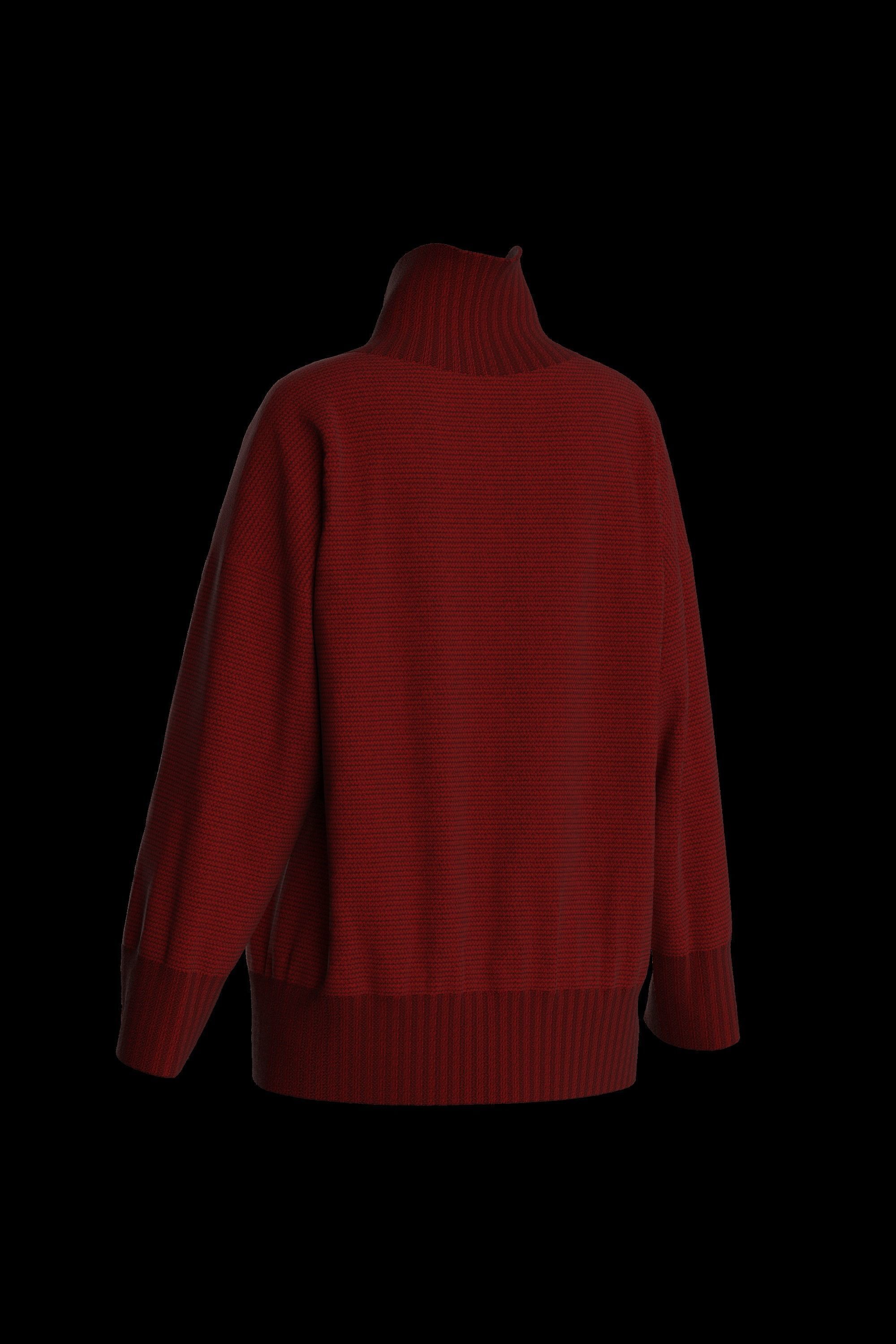 Female knit long sleeve 3D model_21