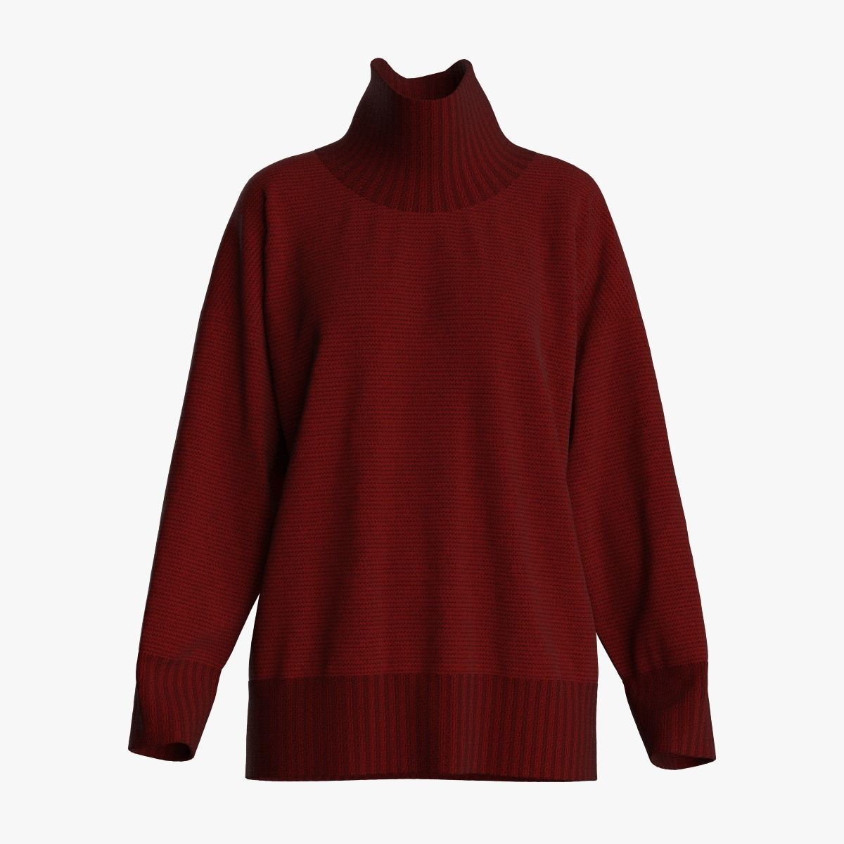 Female knit long sleeve 3D model_5