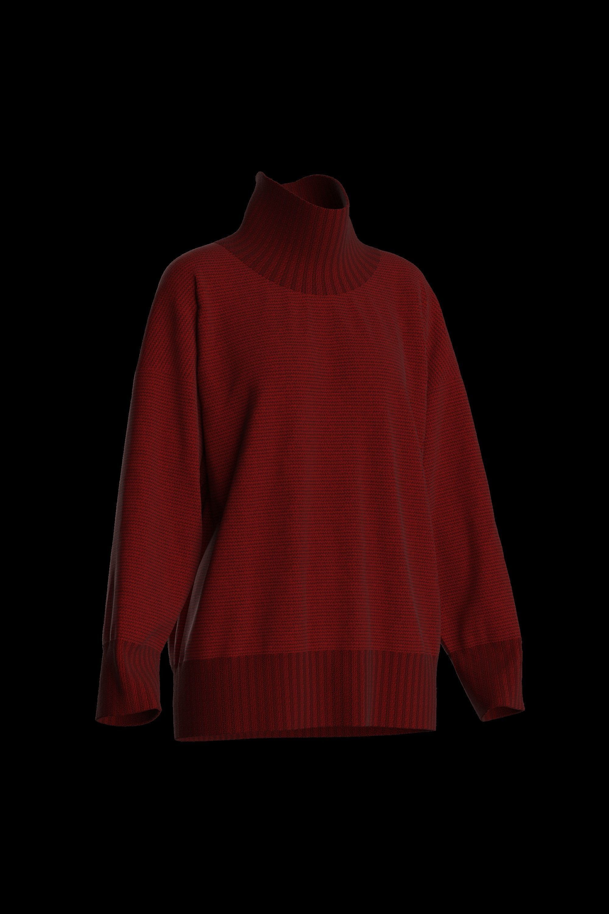 Female knit long sleeve 3D model_7