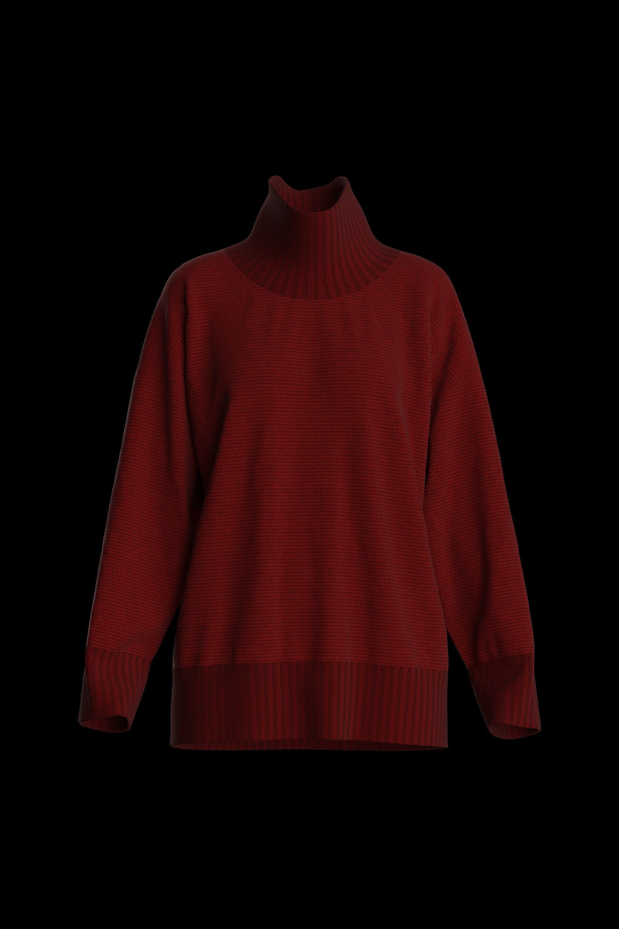 Female knit long sleeve 3D model_6