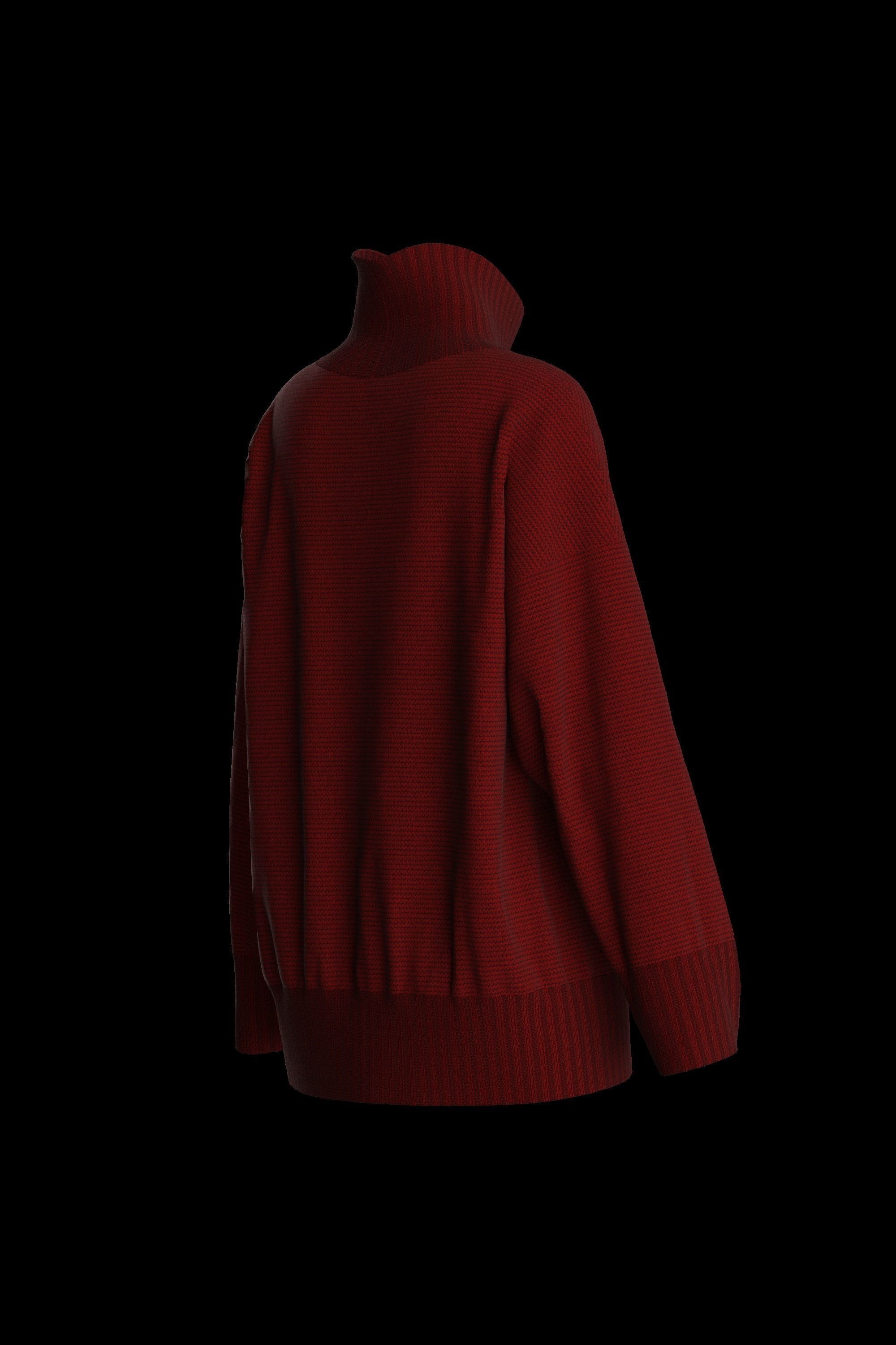 Female knit long sleeve 3D model_18