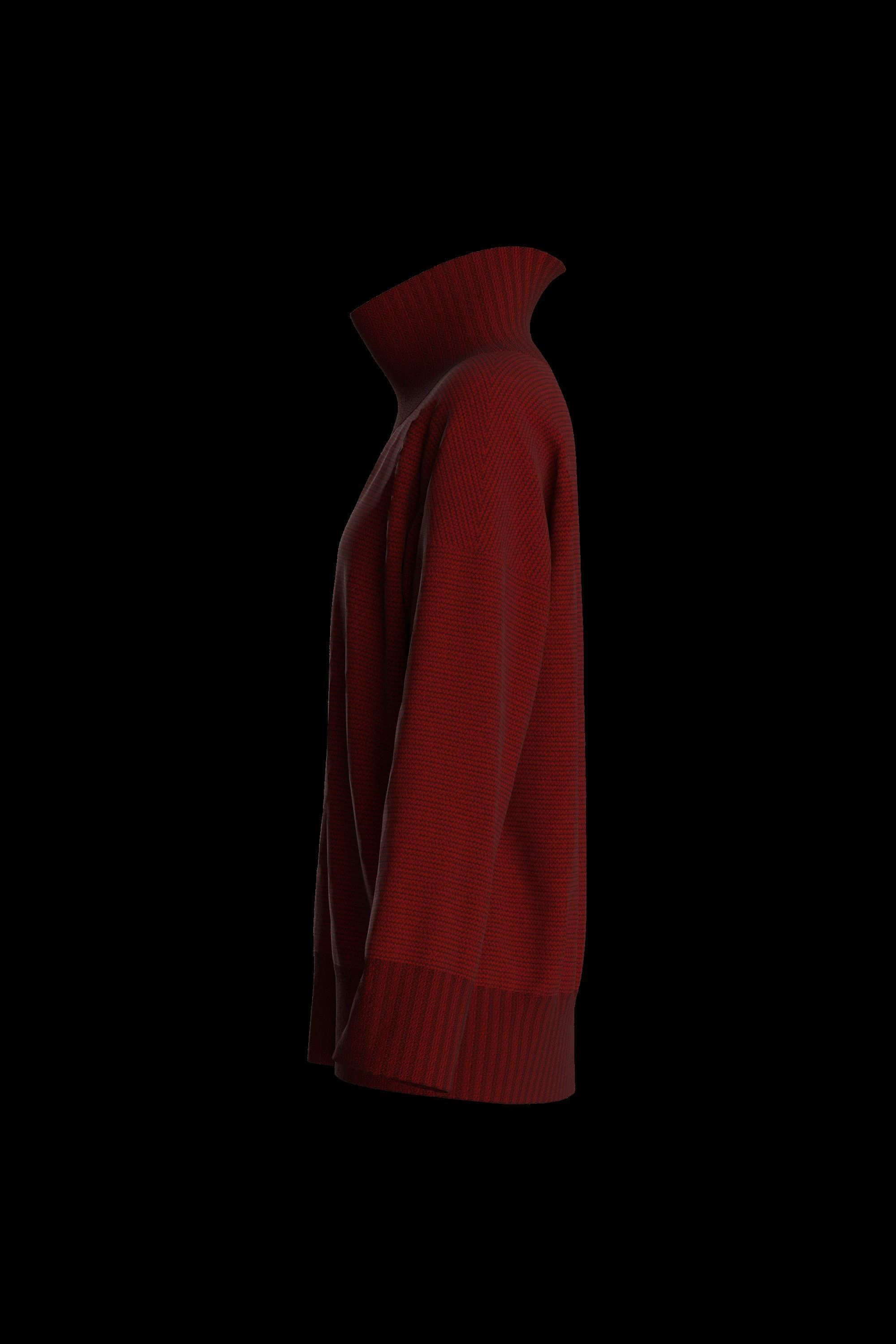 Female knit long sleeve 3D model_10