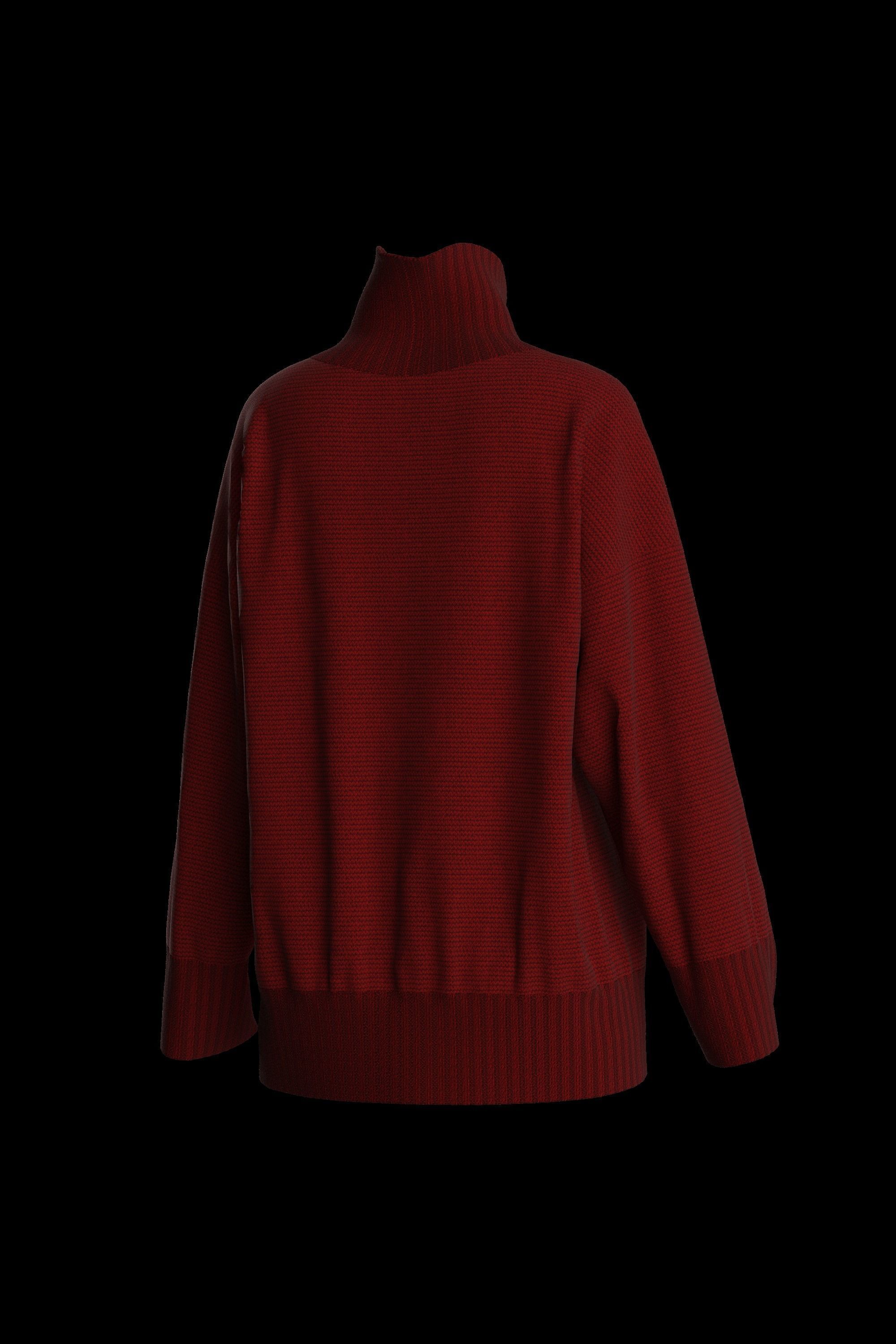 Female knit long sleeve 3D model_19