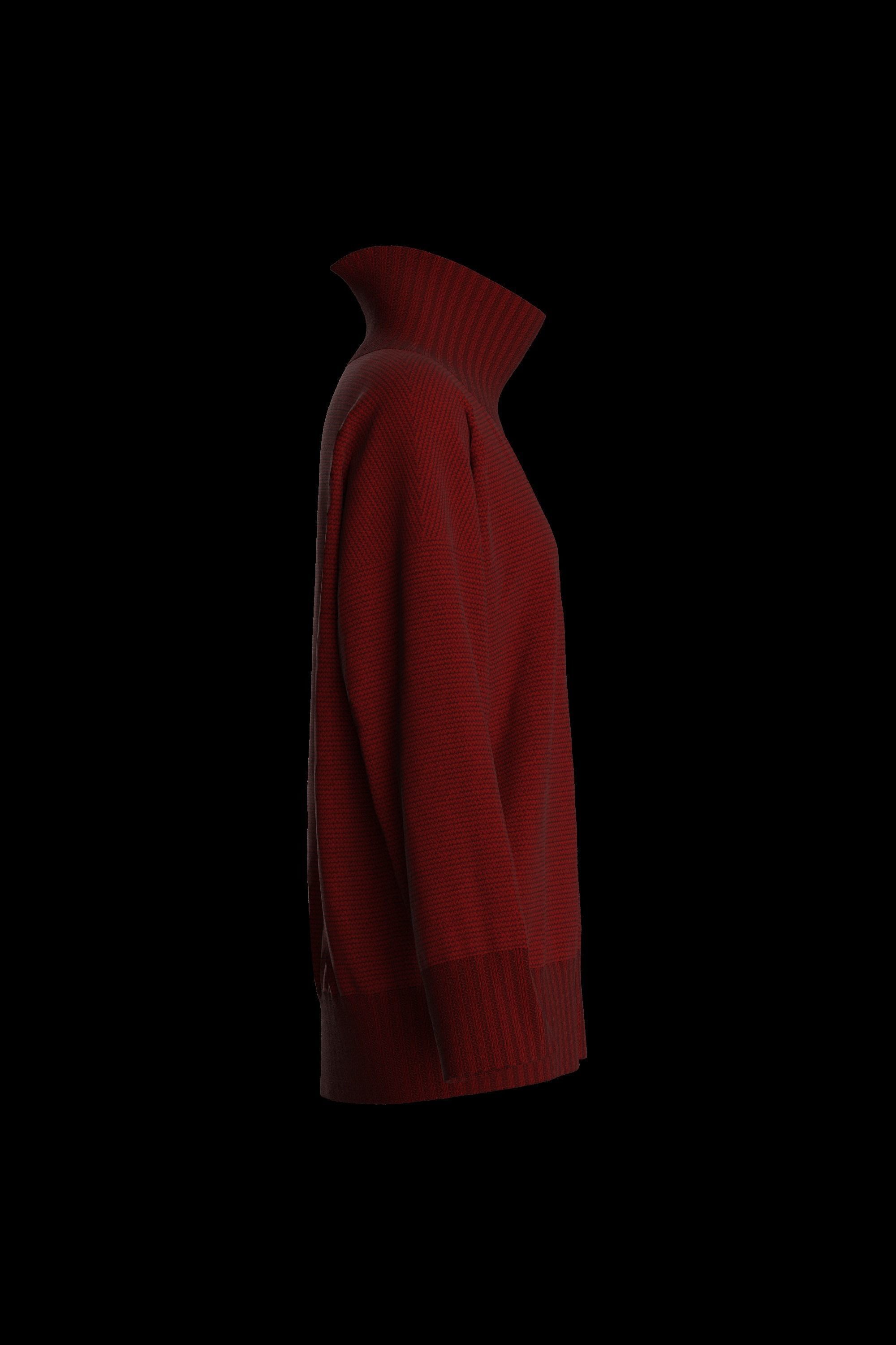 Female knit long sleeve 3D model_16