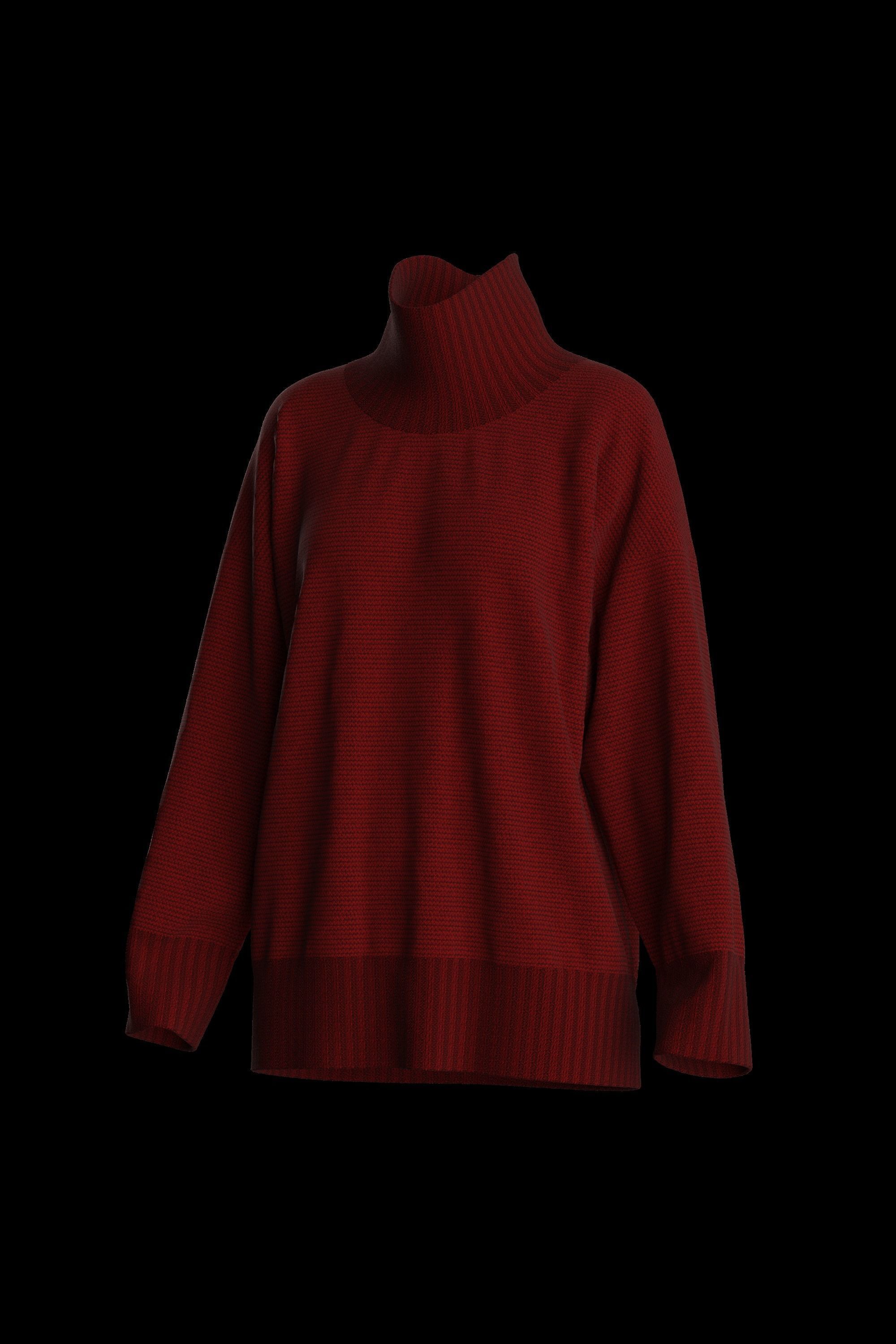 Female knit long sleeve 3D model_13