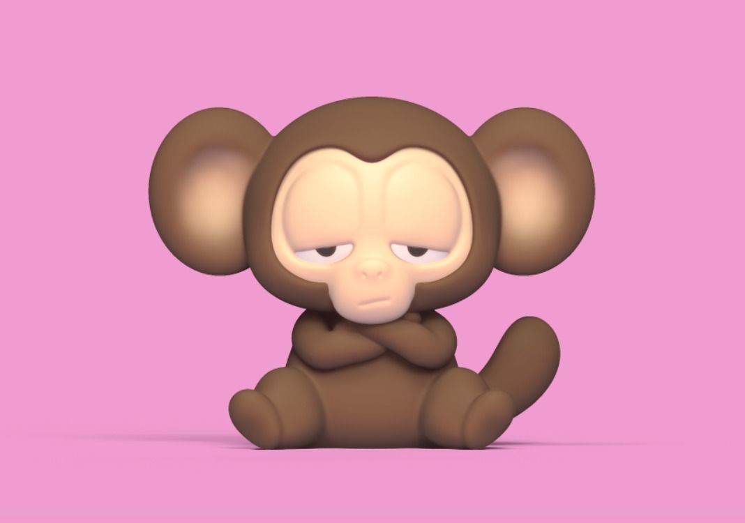 Upset Monkey 3D print model_1