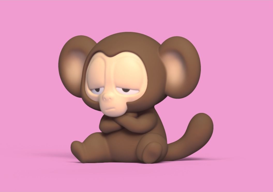 Upset Monkey 3D print model_2