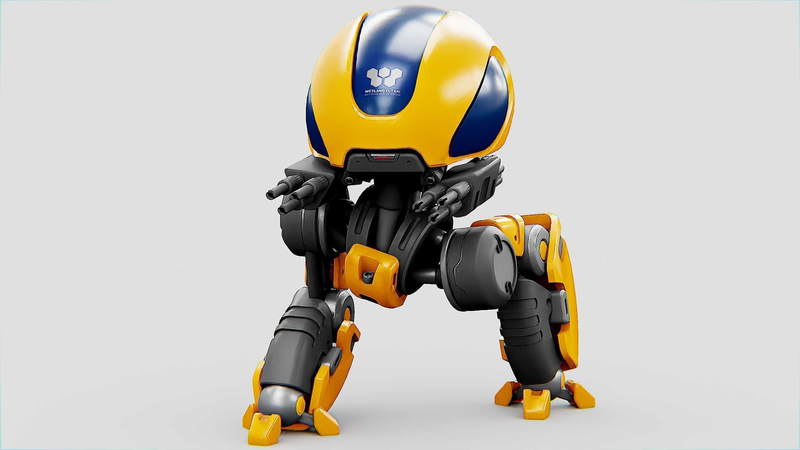 MILITARY BOT M-3000 Rigged for Unreal Engine - Unity - MIXAMO  3D model_27