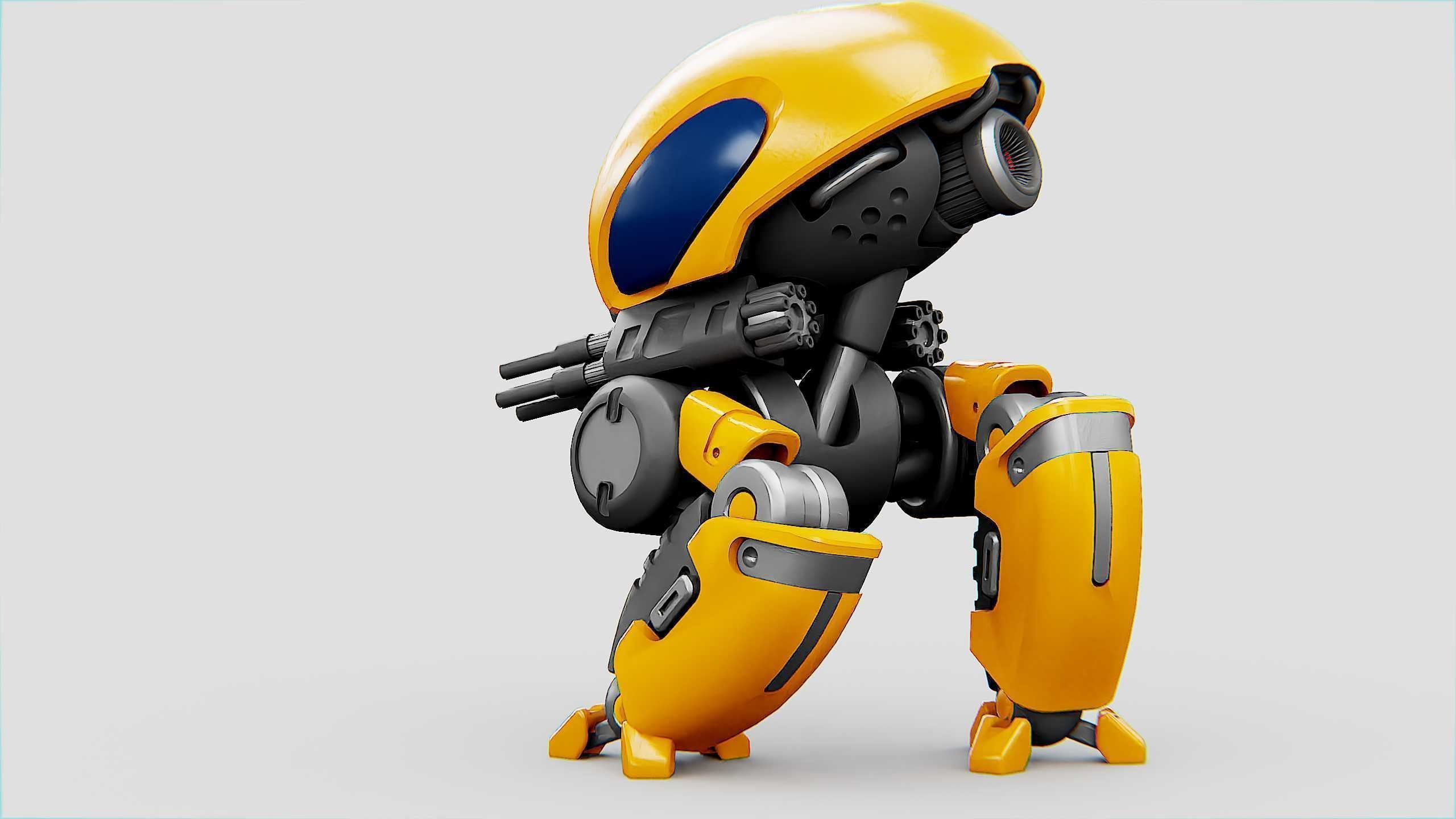 MILITARY BOT M-3000 Rigged for Unreal Engine - Unity - MIXAMO  3D model_8