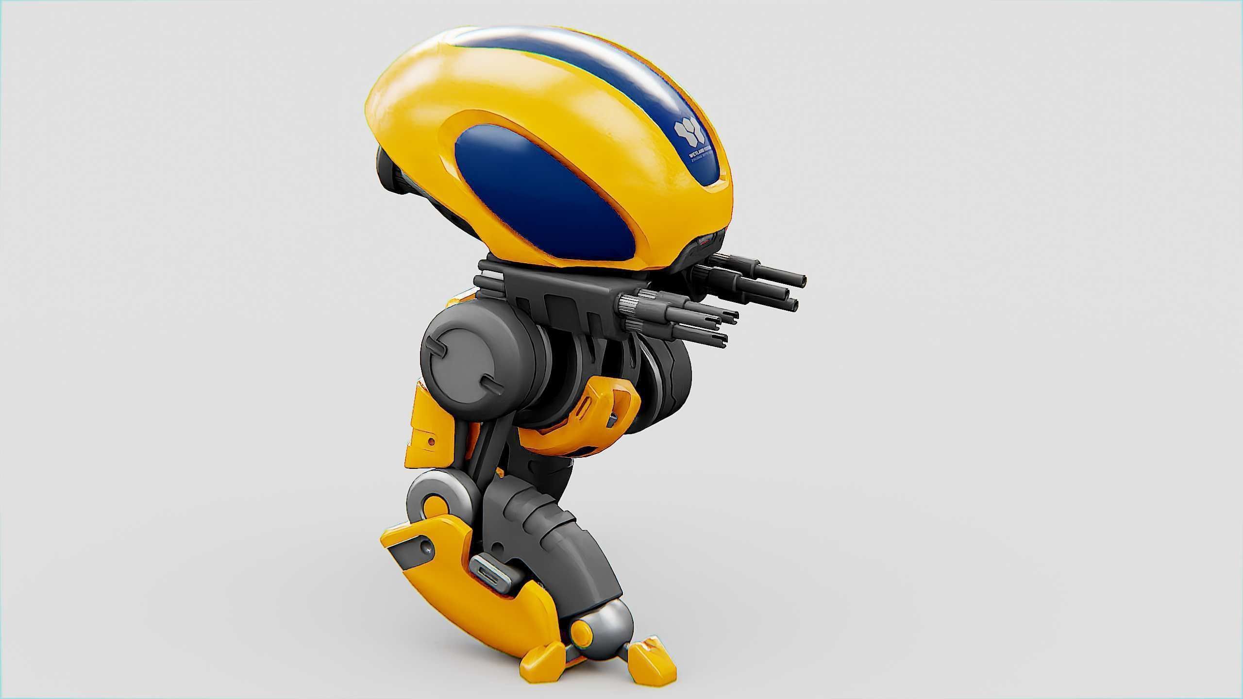 MILITARY BOT M-3000 Rigged for Unreal Engine - Unity - MIXAMO  3D model_29