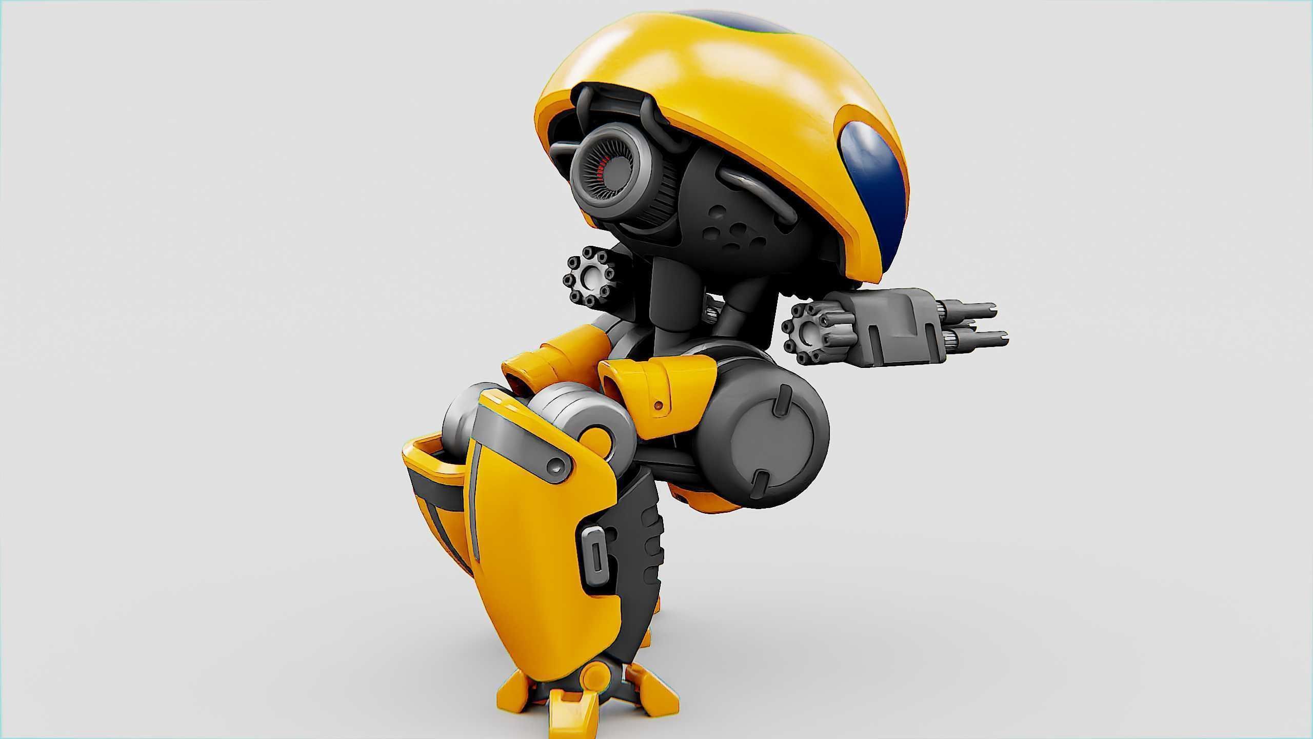 MILITARY BOT M-3000 Rigged for Unreal Engine - Unity - MIXAMO  3D model_12