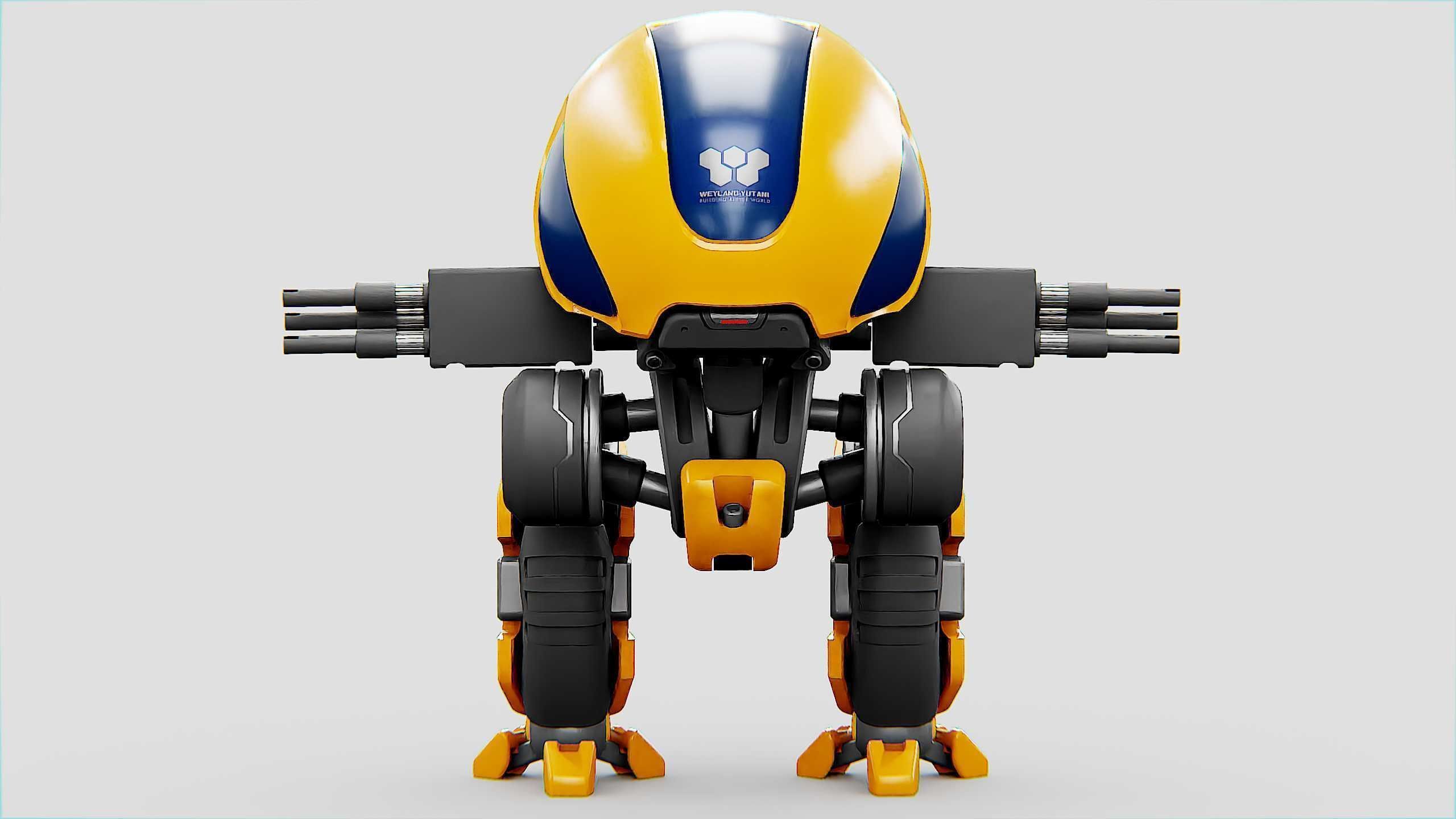 MILITARY BOT M-3000 Rigged for Unreal Engine - Unity - MIXAMO  3D model_24