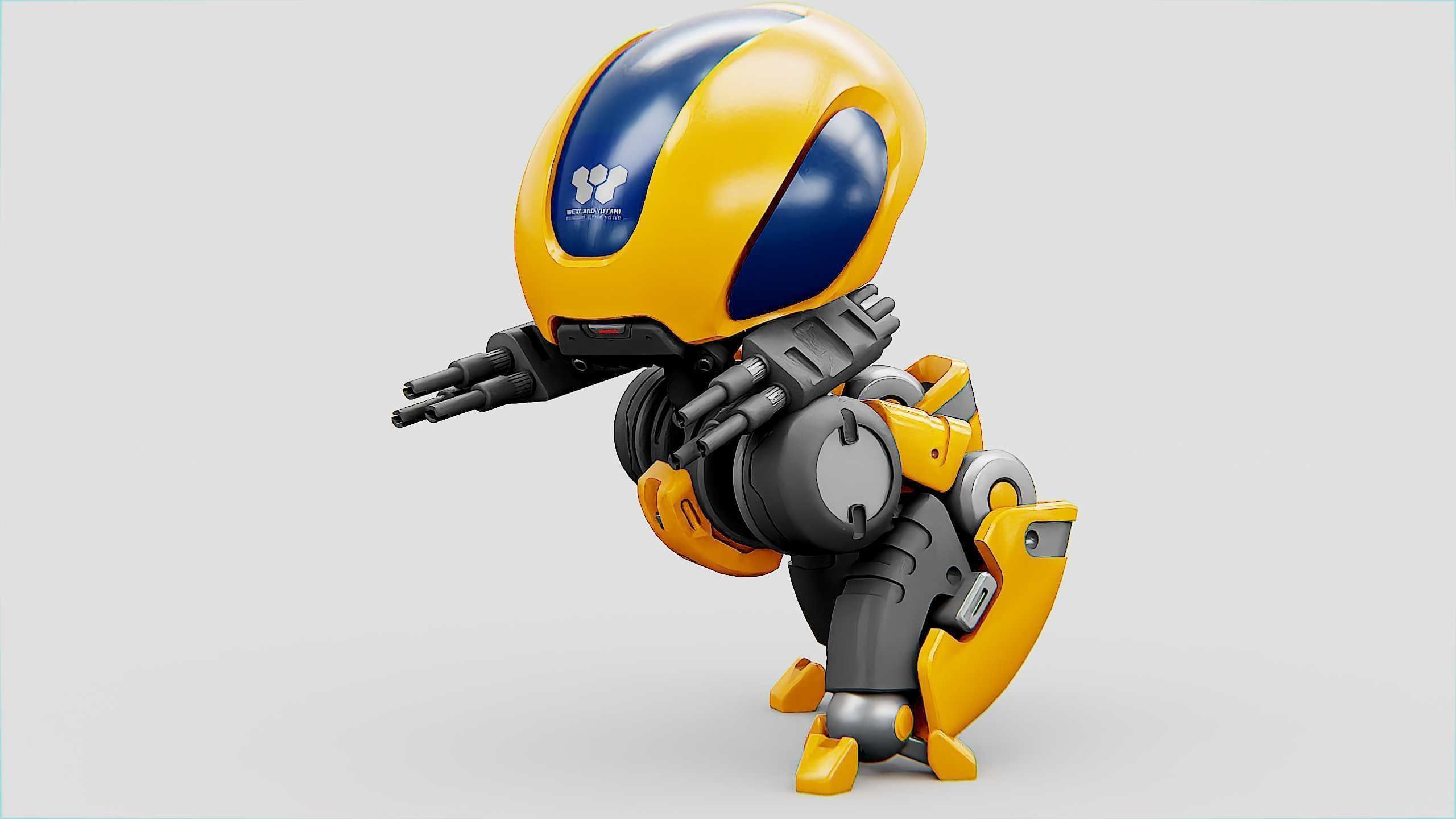 MILITARY BOT M-3000 Rigged for Unreal Engine - Unity - MIXAMO  3D model_3